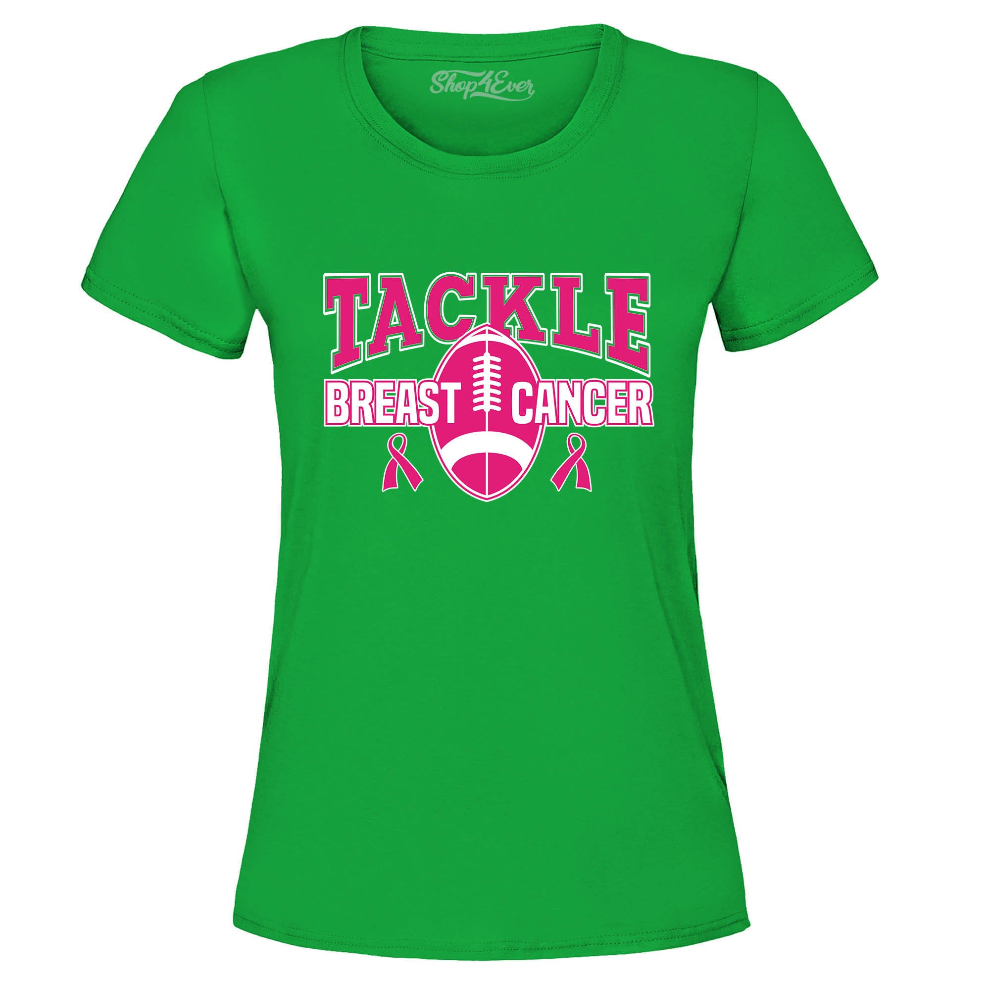 Tackle Breast Cancer Awareness Tee Football Pink Ribbon Women's T-Shirt