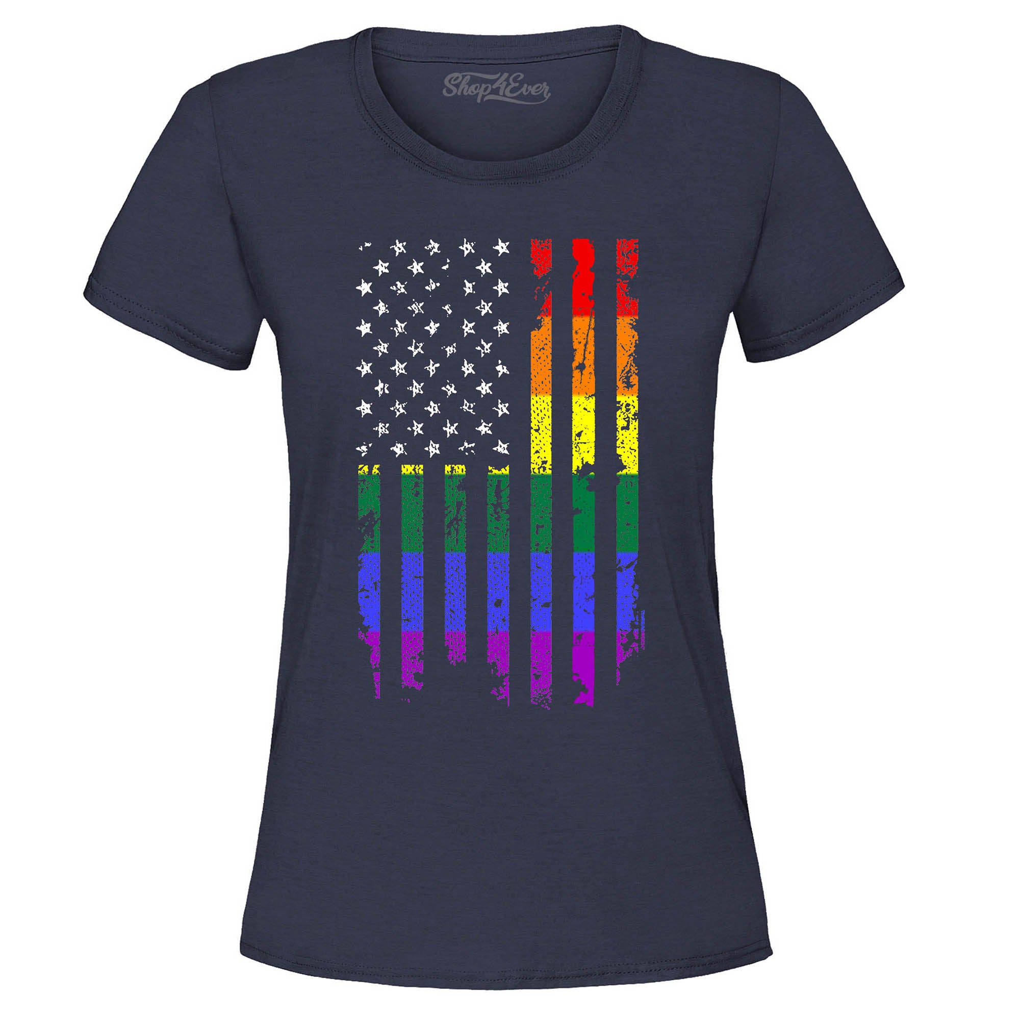 Distressed Rainbow Flag Women's T-Shirt Gay Pride Shirts