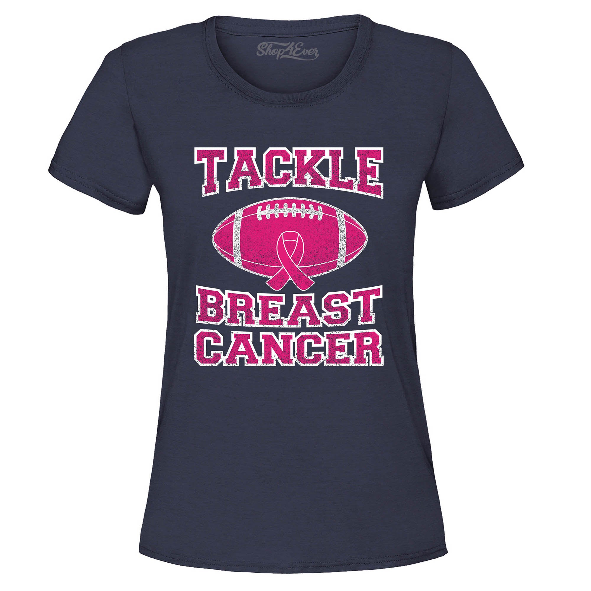 Tackle Breast Cancer Awareness Women's T-Shirt Supportive Football Tee
