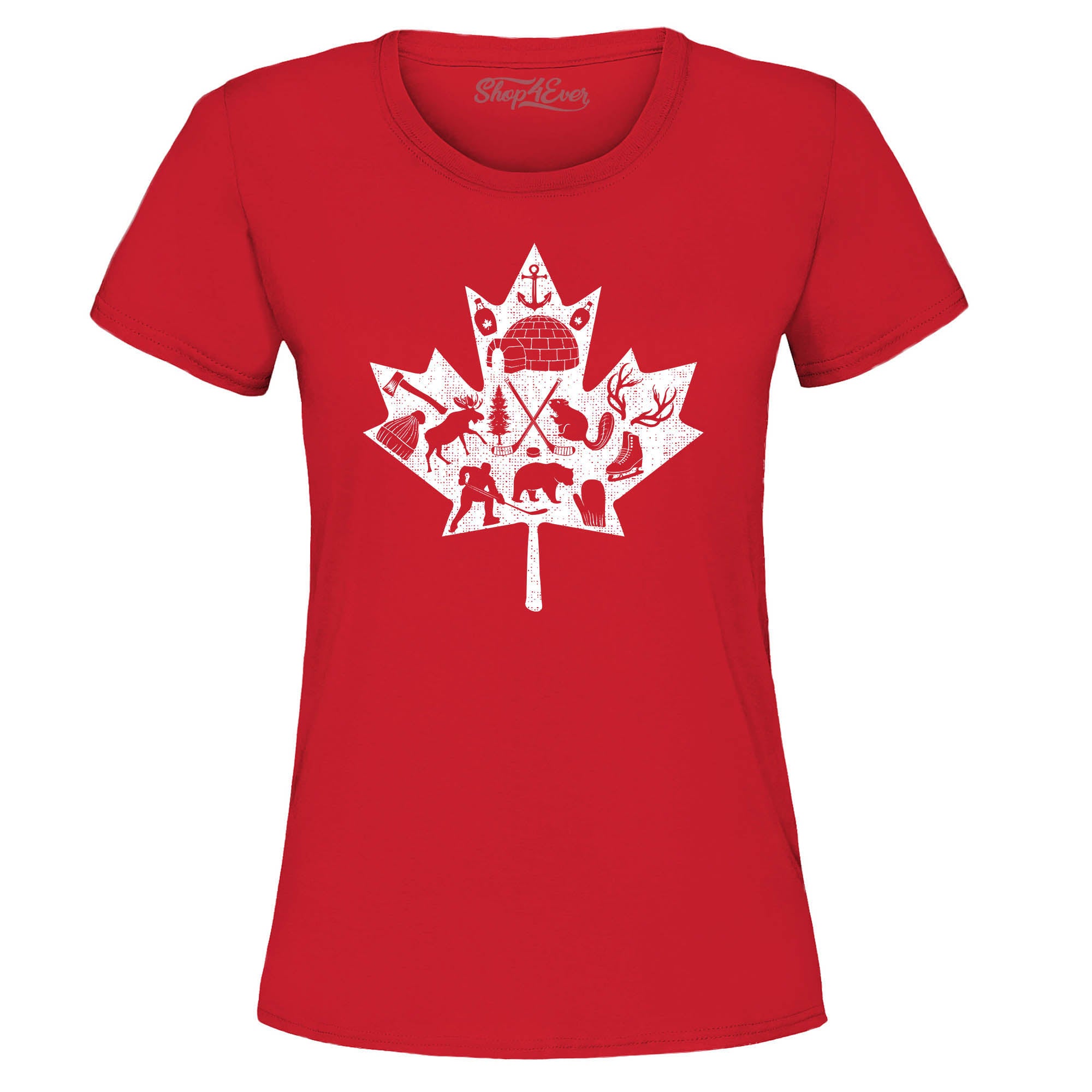 Canadian Winter Leaf Cloud Canada Symbols Women's T-Shirt