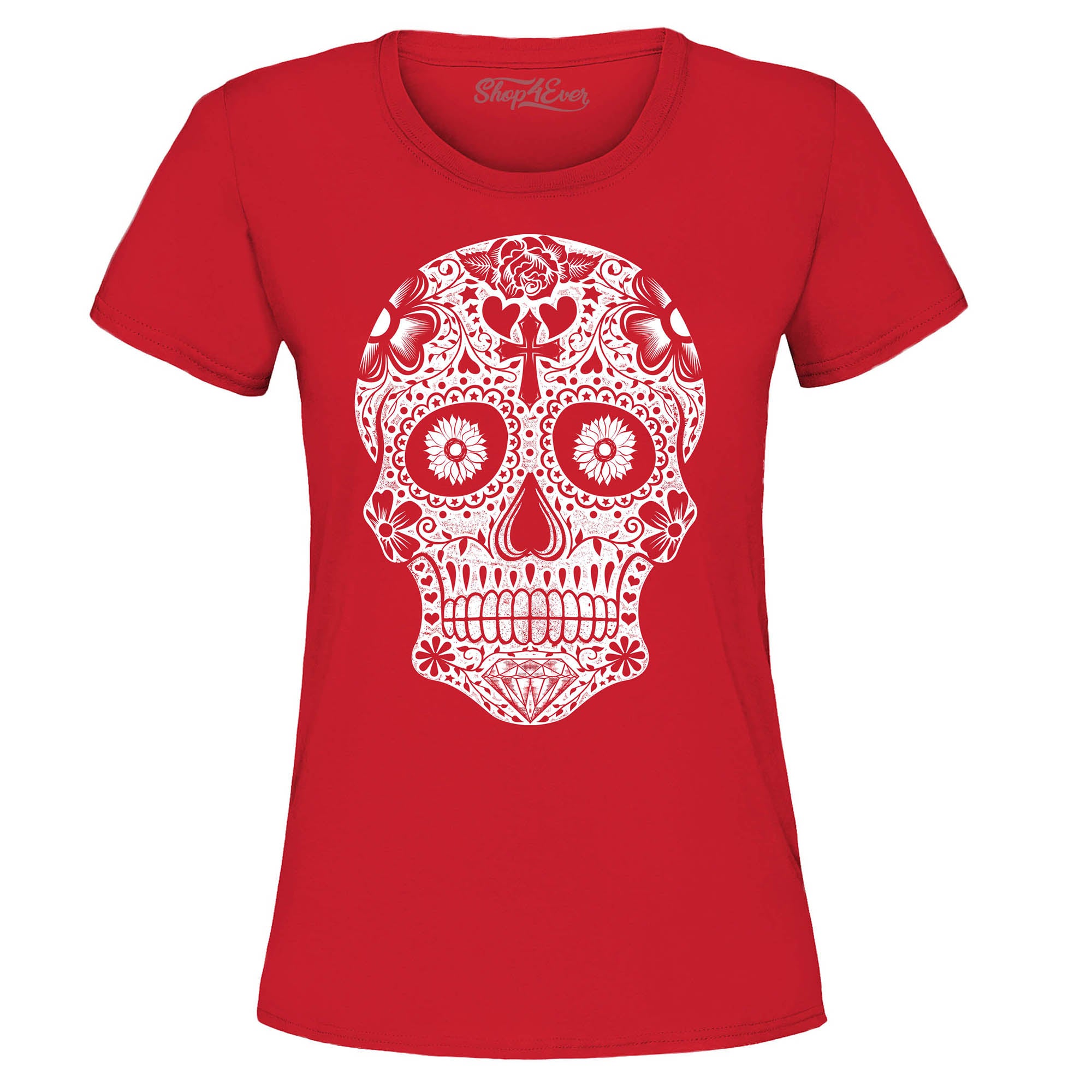 Day of The Dead White Skull Women's T-Shirt