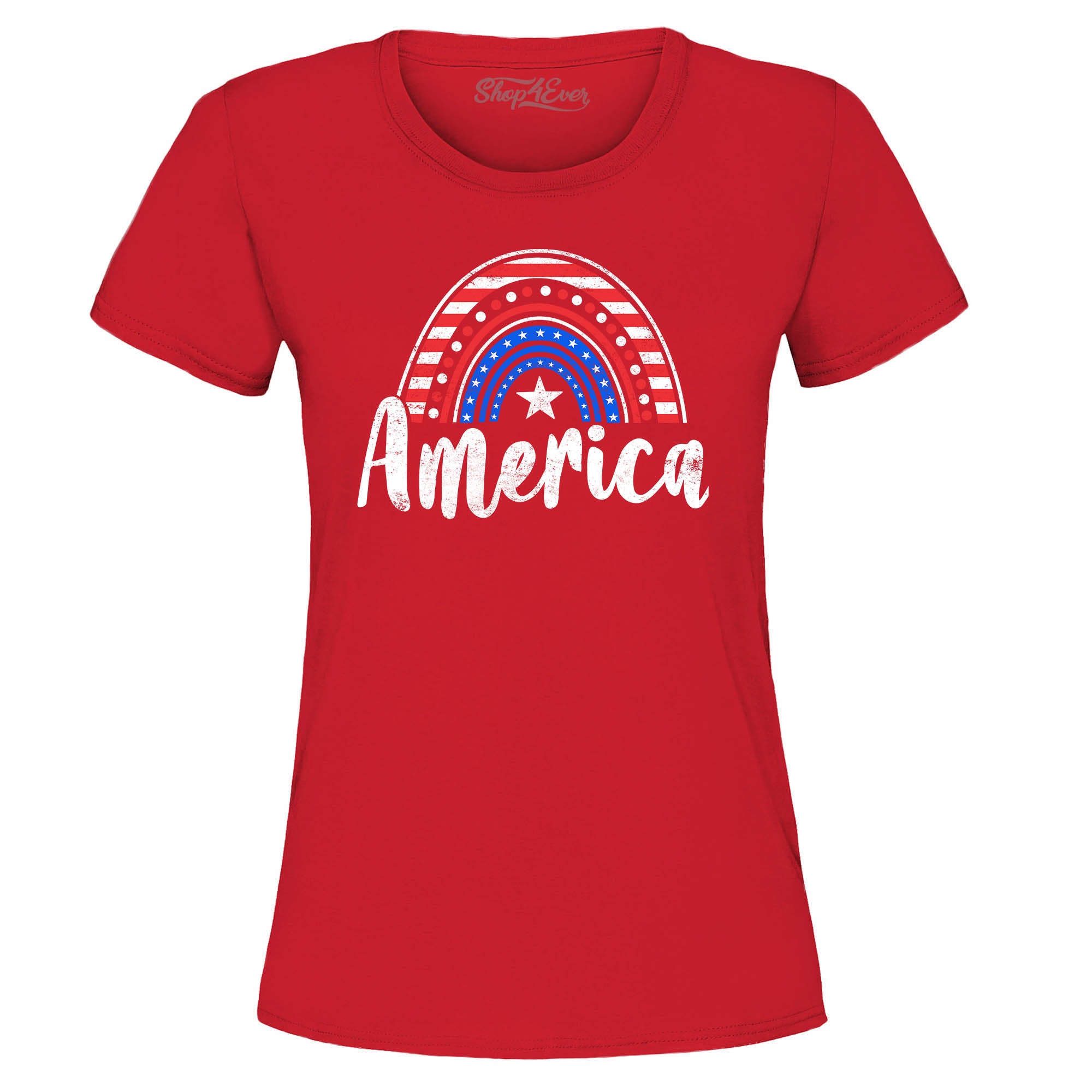 America Patriotic Rainbow 4th of July Women's T-Shirt