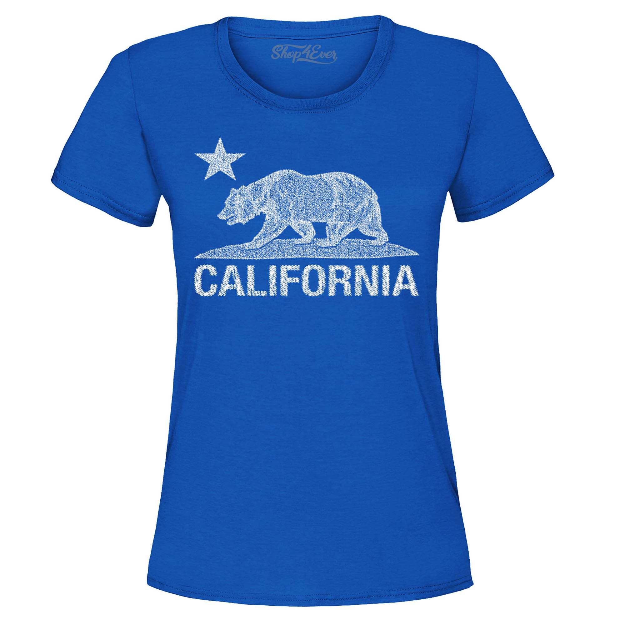 California Distressed White Bear Women's T-Shirt Cali Shirts