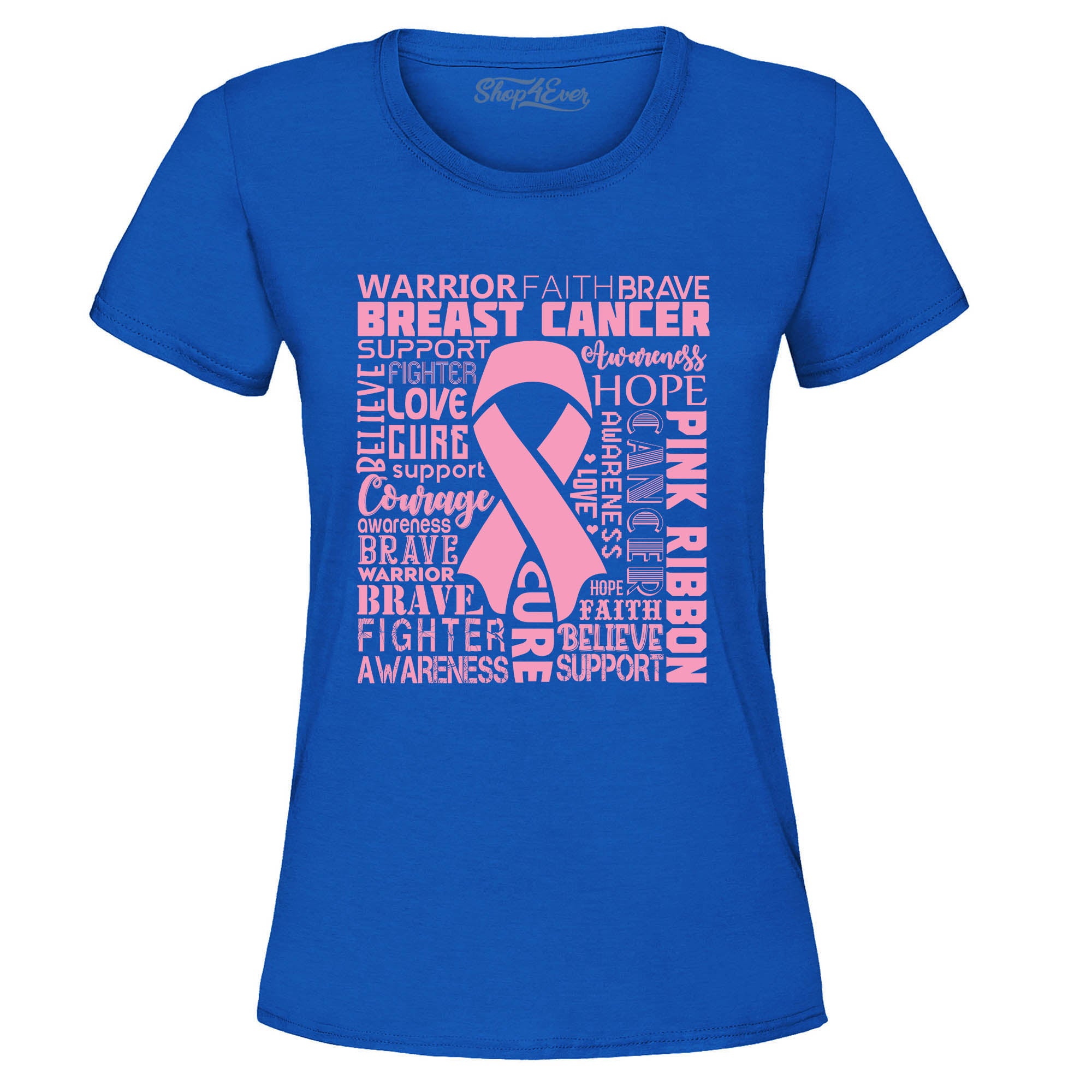 Breast Cancer Awareness Pink Ribbon Word Cloud Women's T-Shirt