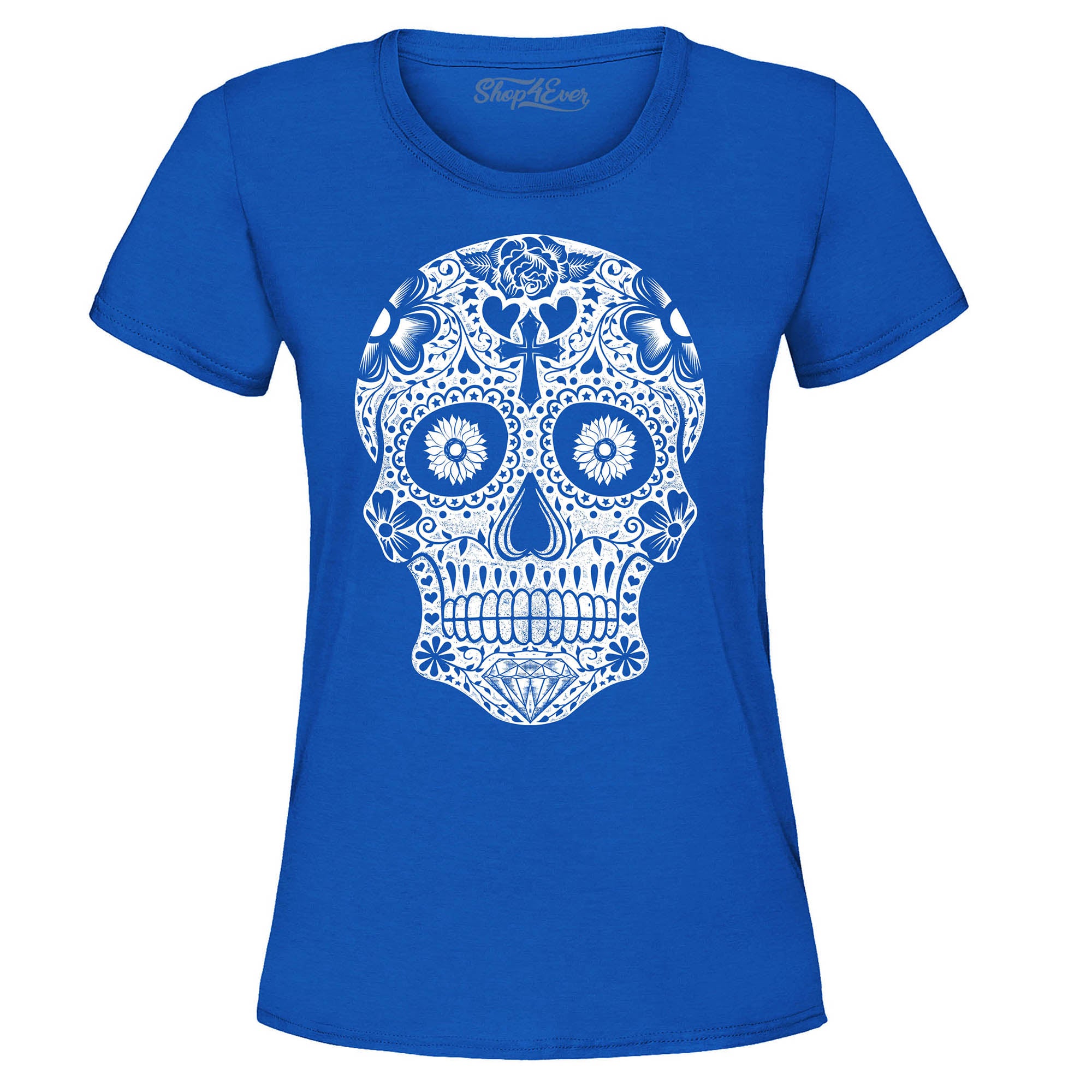 Day of The Dead White Skull Women's T-Shirt