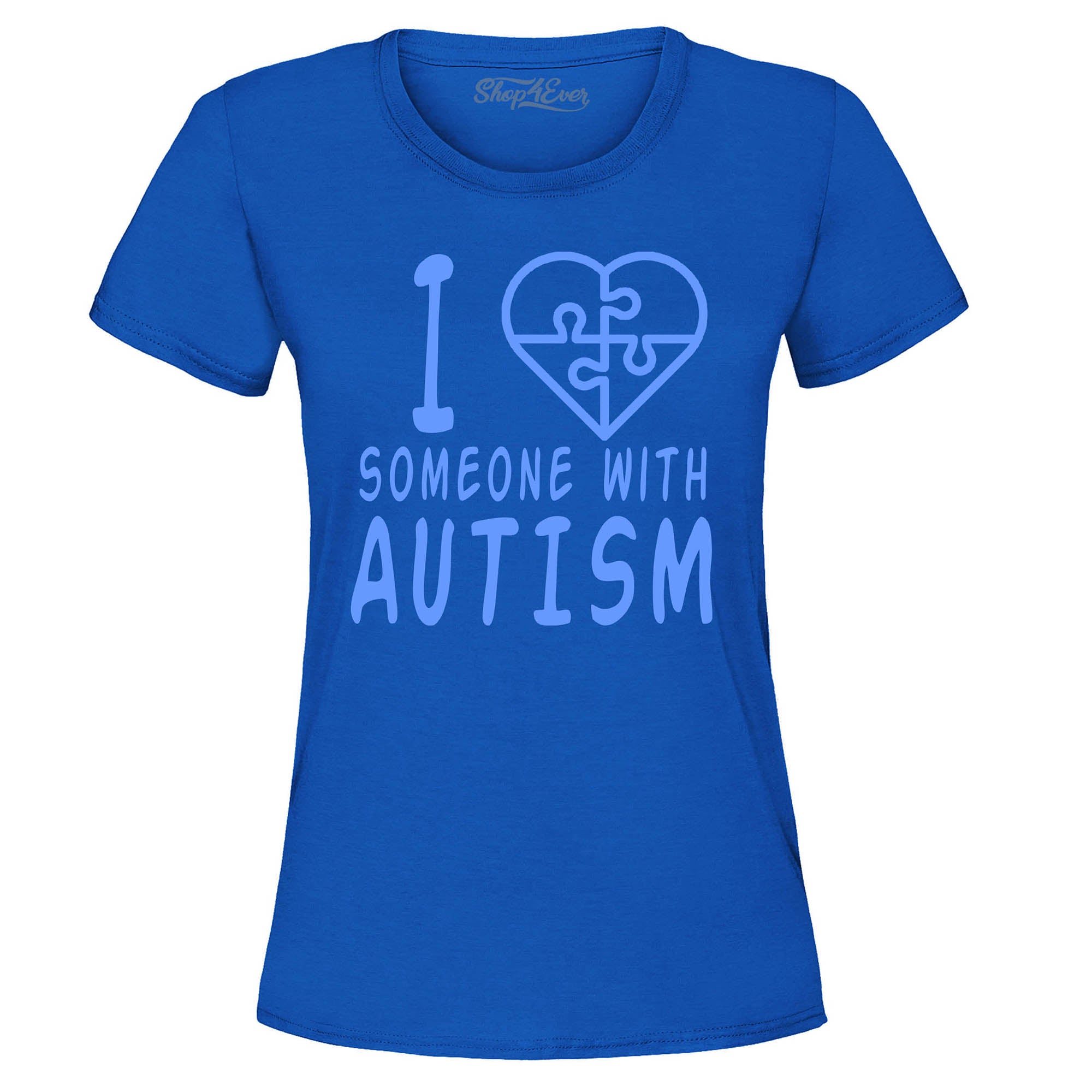 I Love Someone with Autism Blue Women's T-Shirt Autism Awareness Shirts