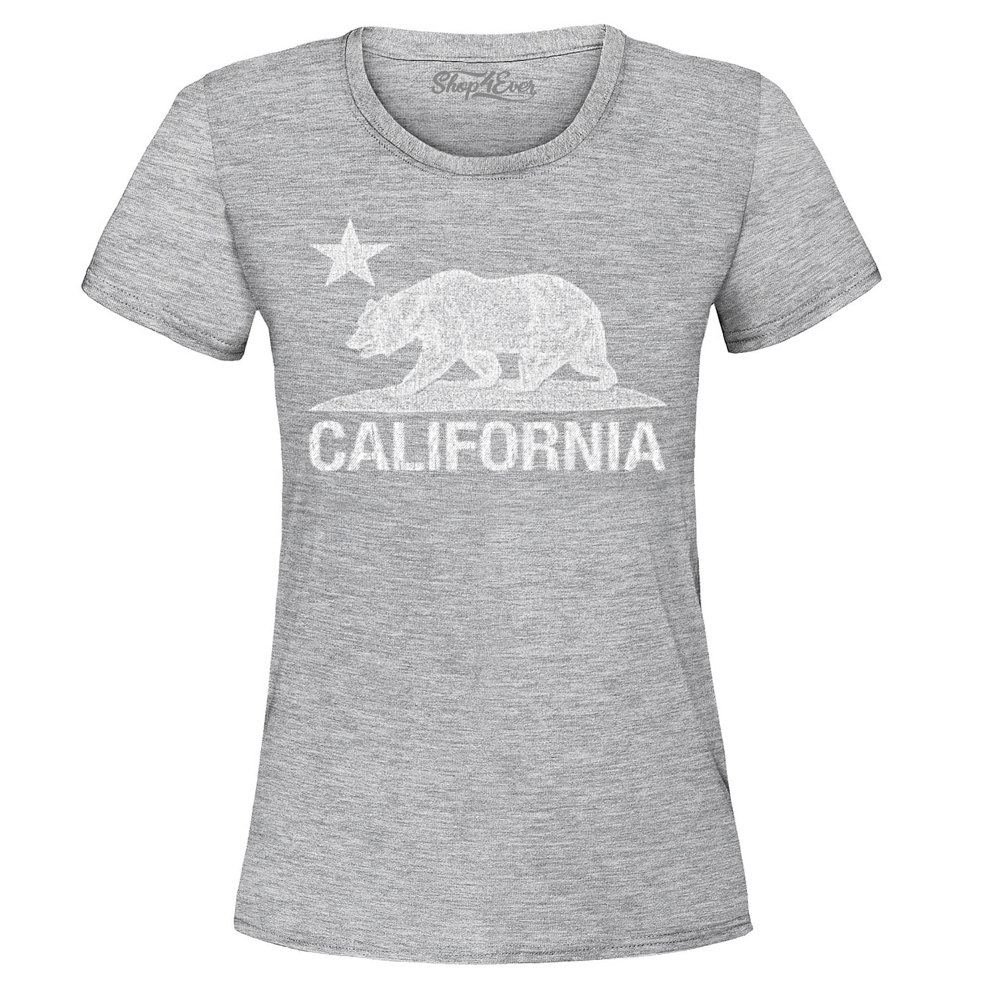California Distressed White Bear Women's T-Shirt Cali Shirts