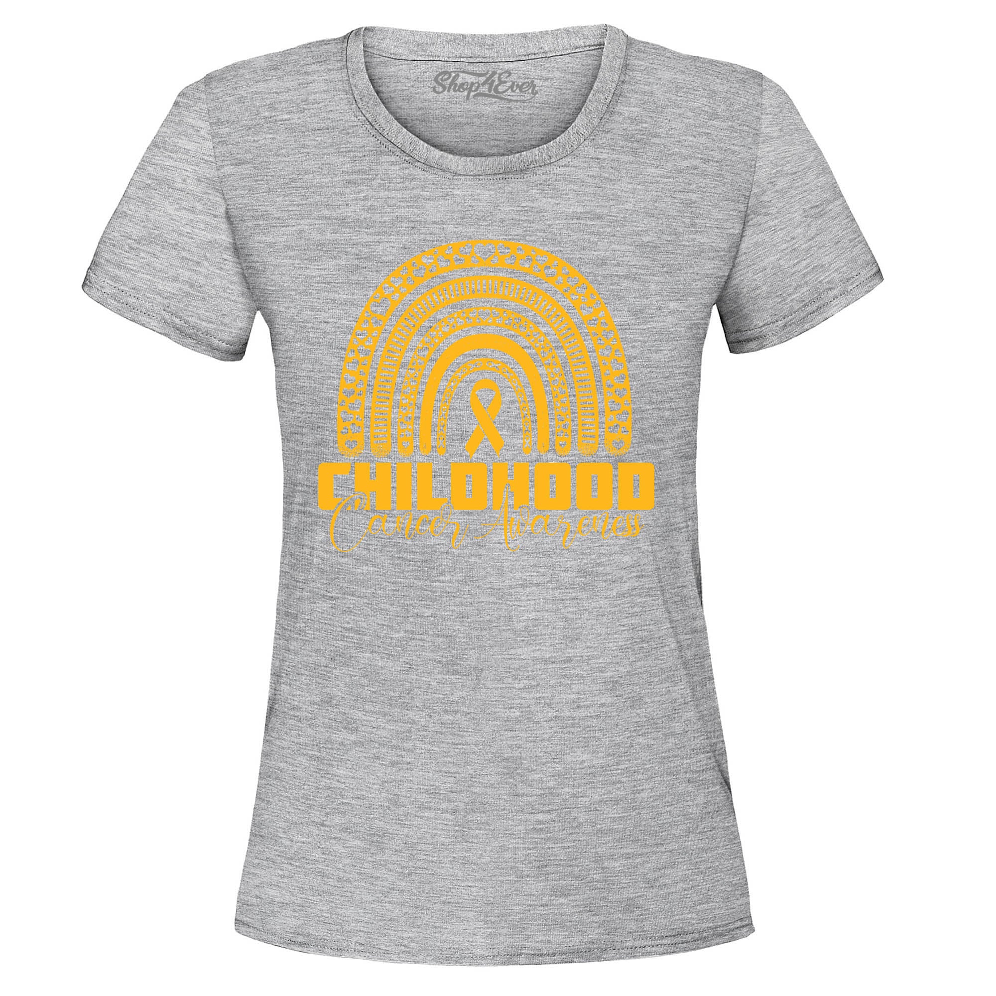 Childhood Cancer Awareness Gold Rainbow Women's T-Shirt