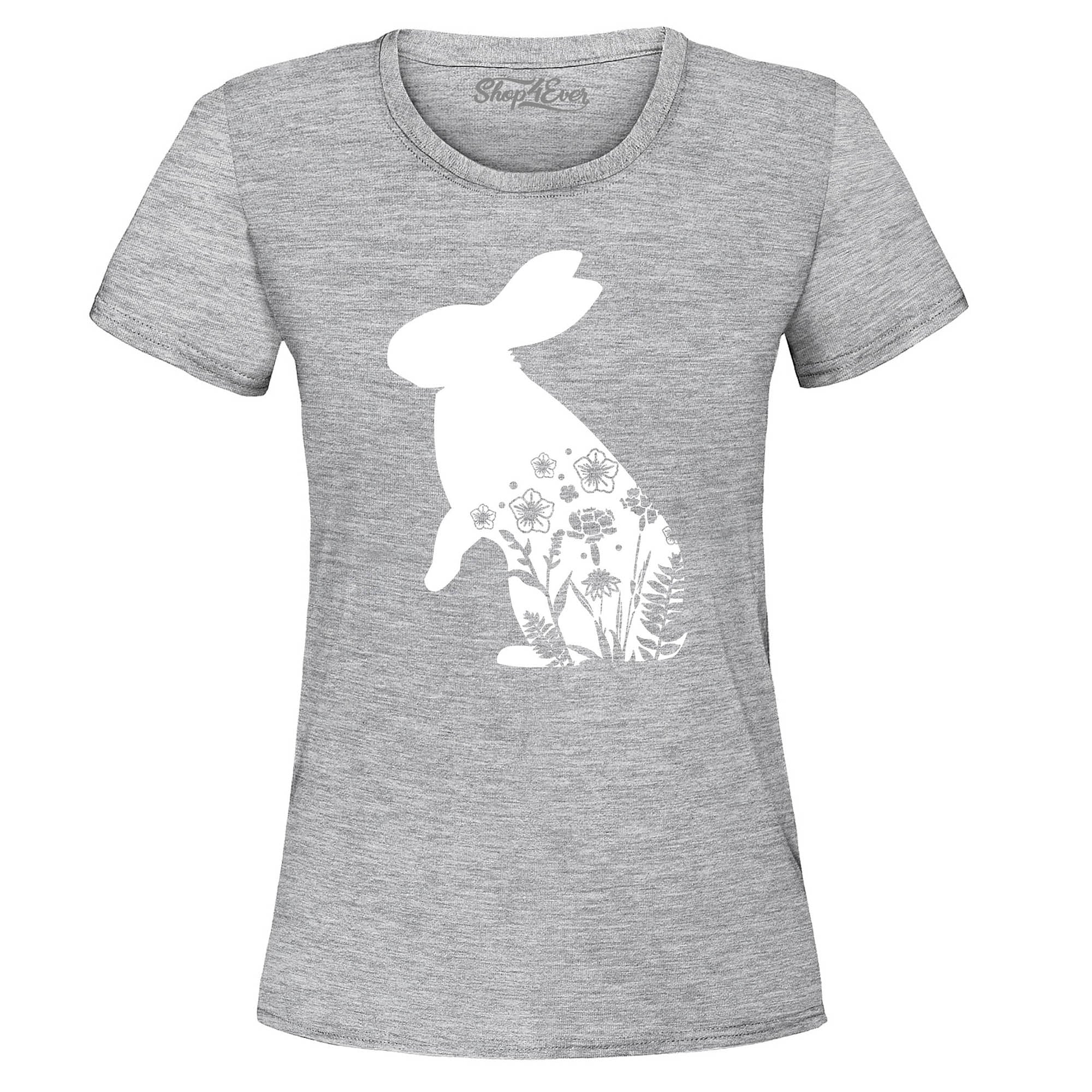 Floral Easter Bunny Rabbit with Spring Flowers Women's T-Shirt