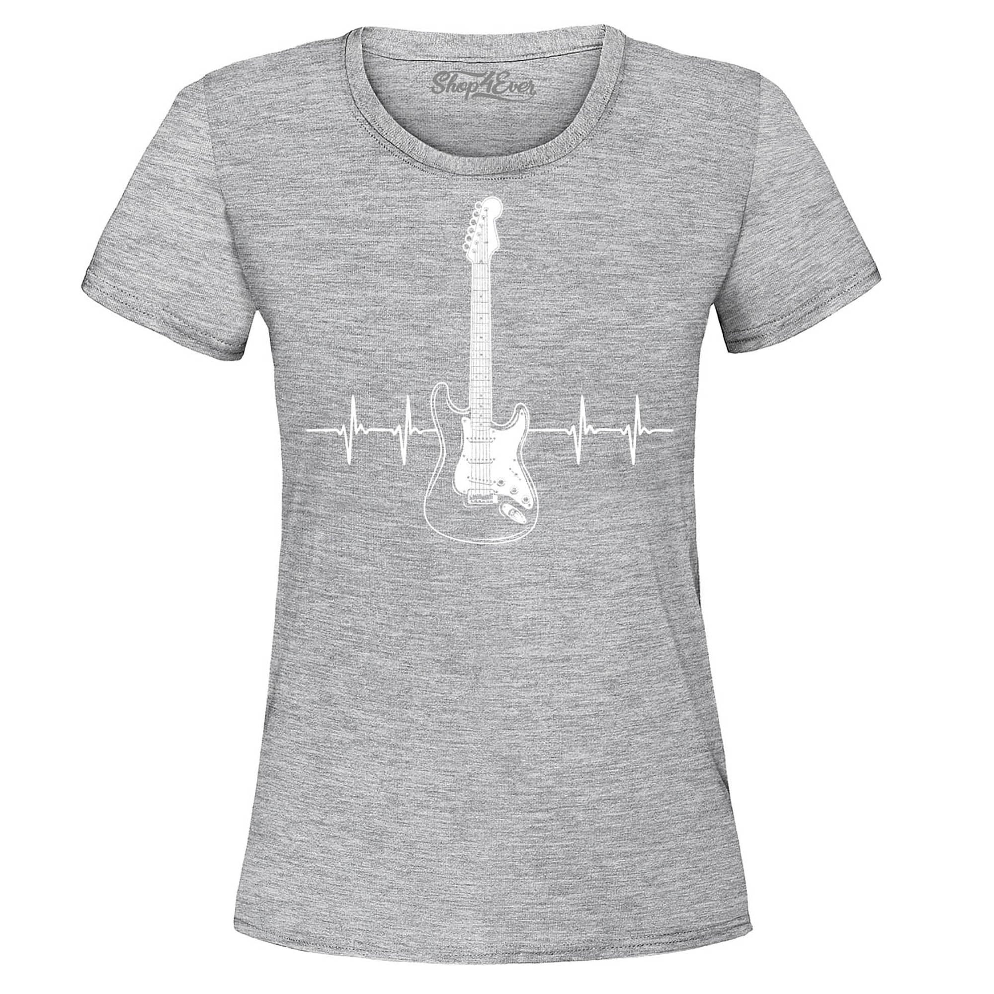 Electric Guitar Heartbeat Musician Women's T-Shirt