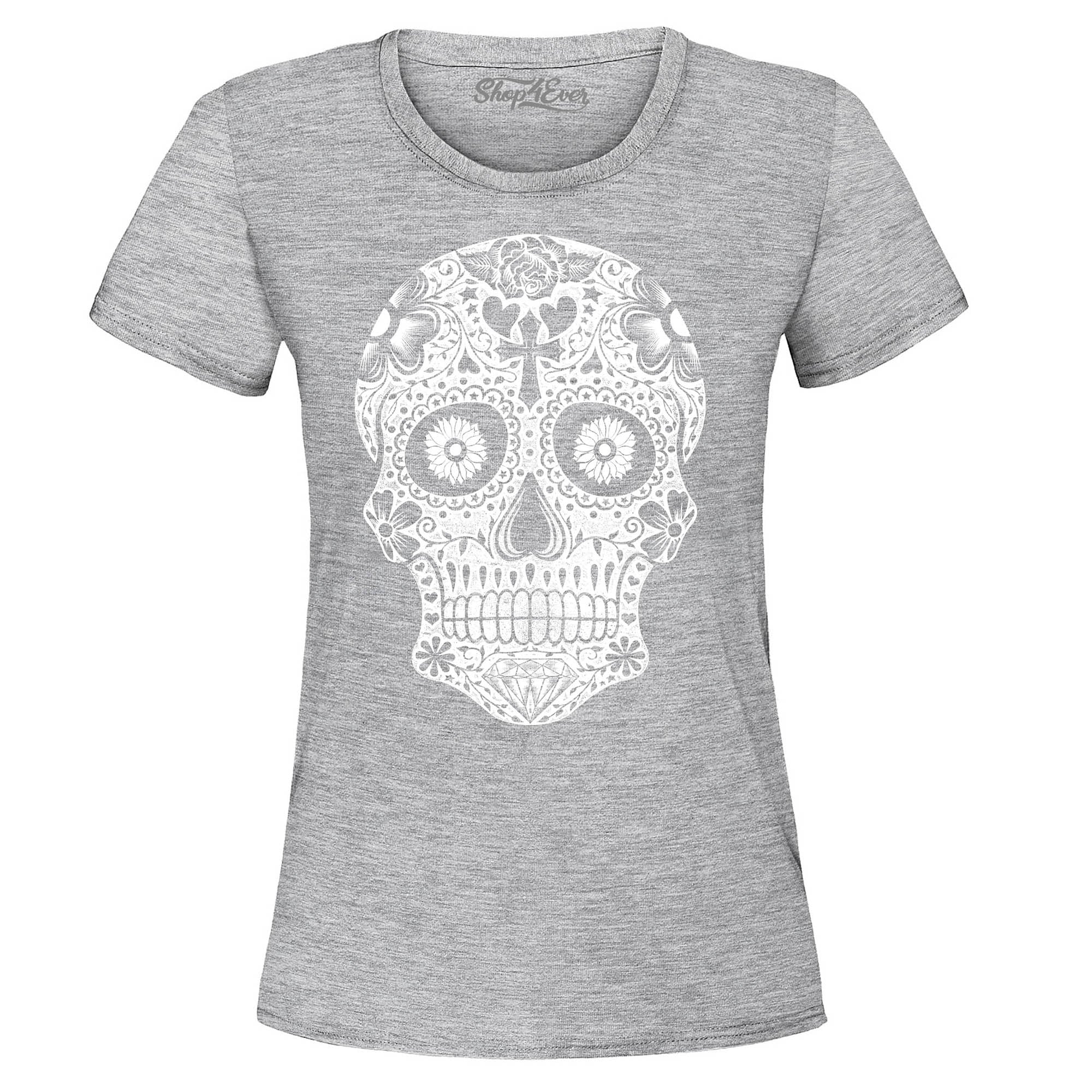 Day of The Dead White Skull Women's T-Shirt
