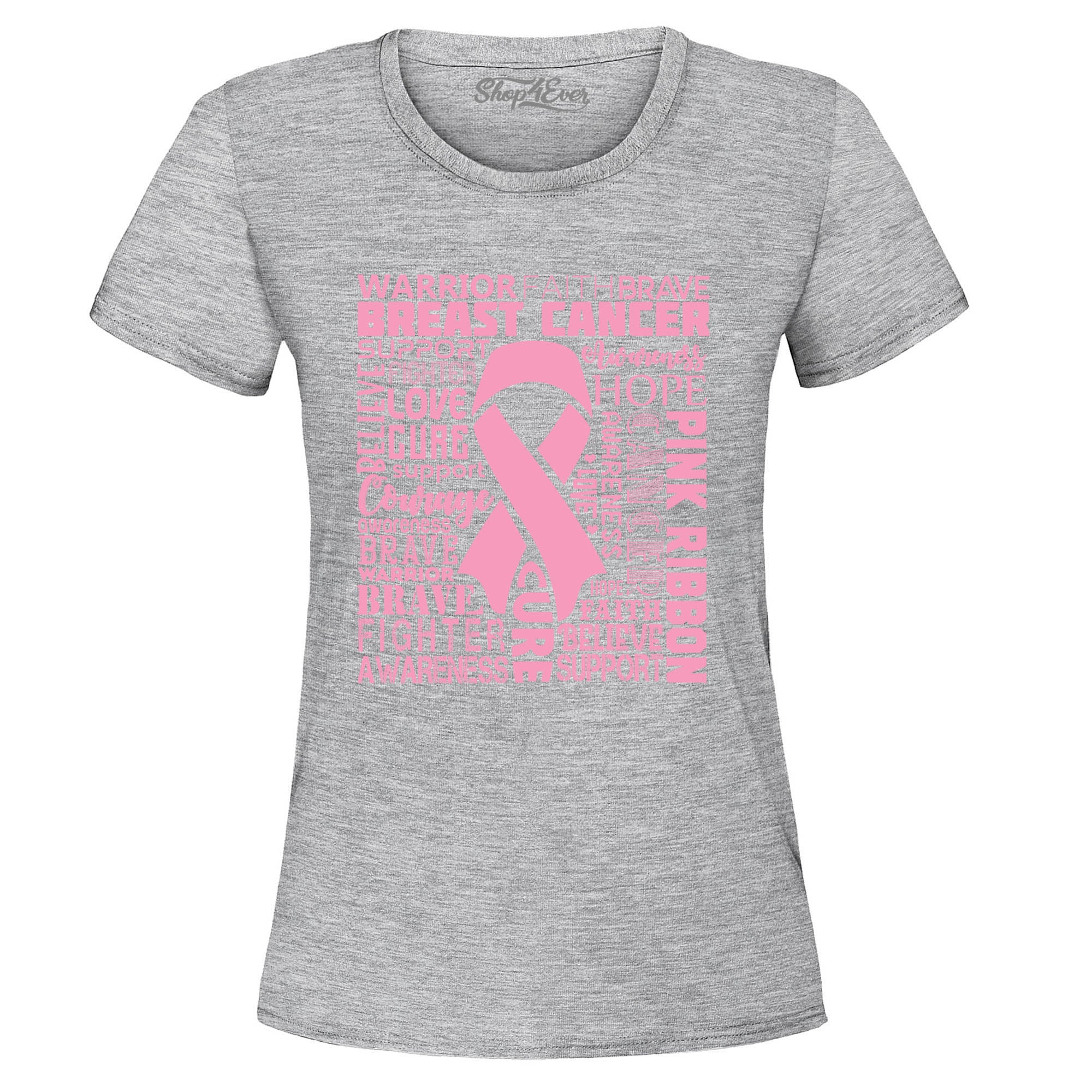Breast Cancer Awareness Pink Ribbon Word Cloud Women's T-Shirt
