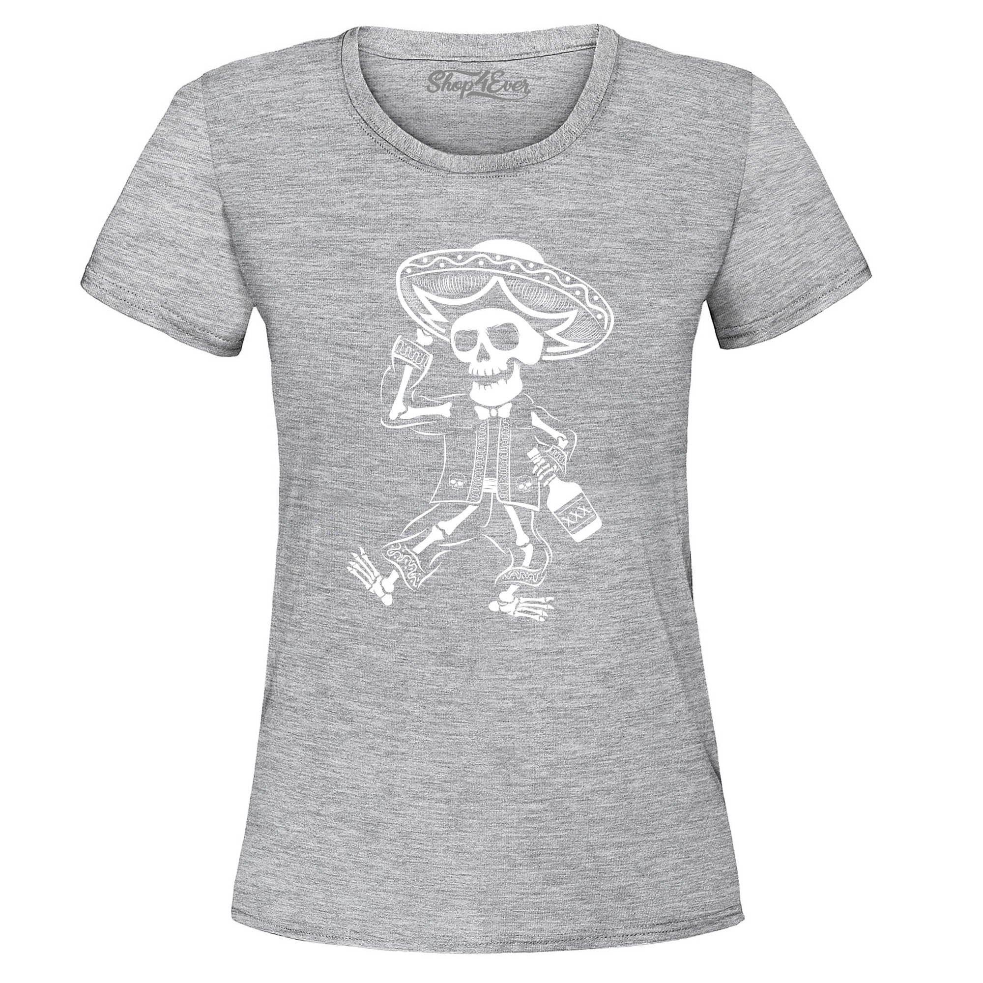 Drunk Mariachi Skeleton Day of The Dead Women's T-Shirt