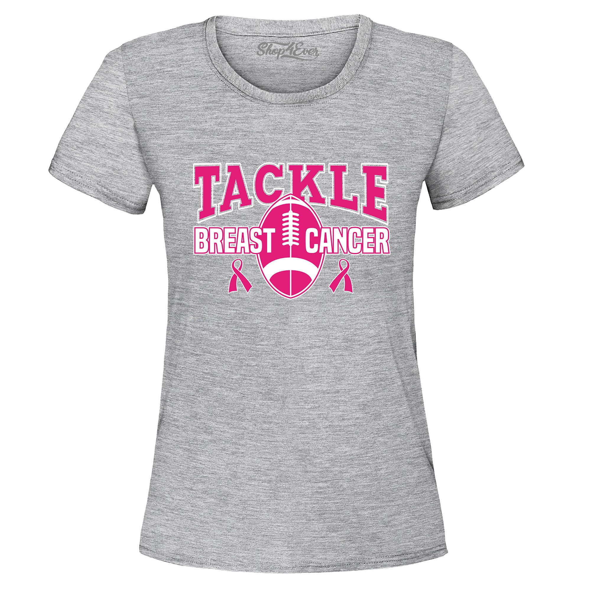 Tackle Breast Cancer Awareness Tee Football Pink Ribbon Women's T-Shirt