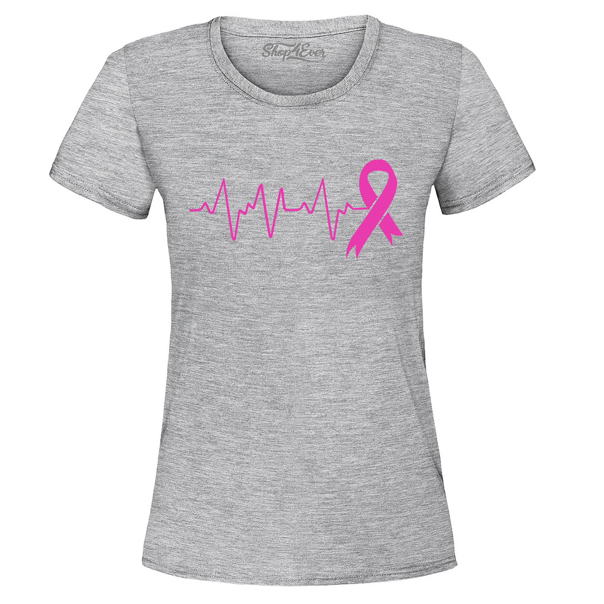 Heartbeat Pink Ribbon Breast Cancer Awareness Women's T-Shirt