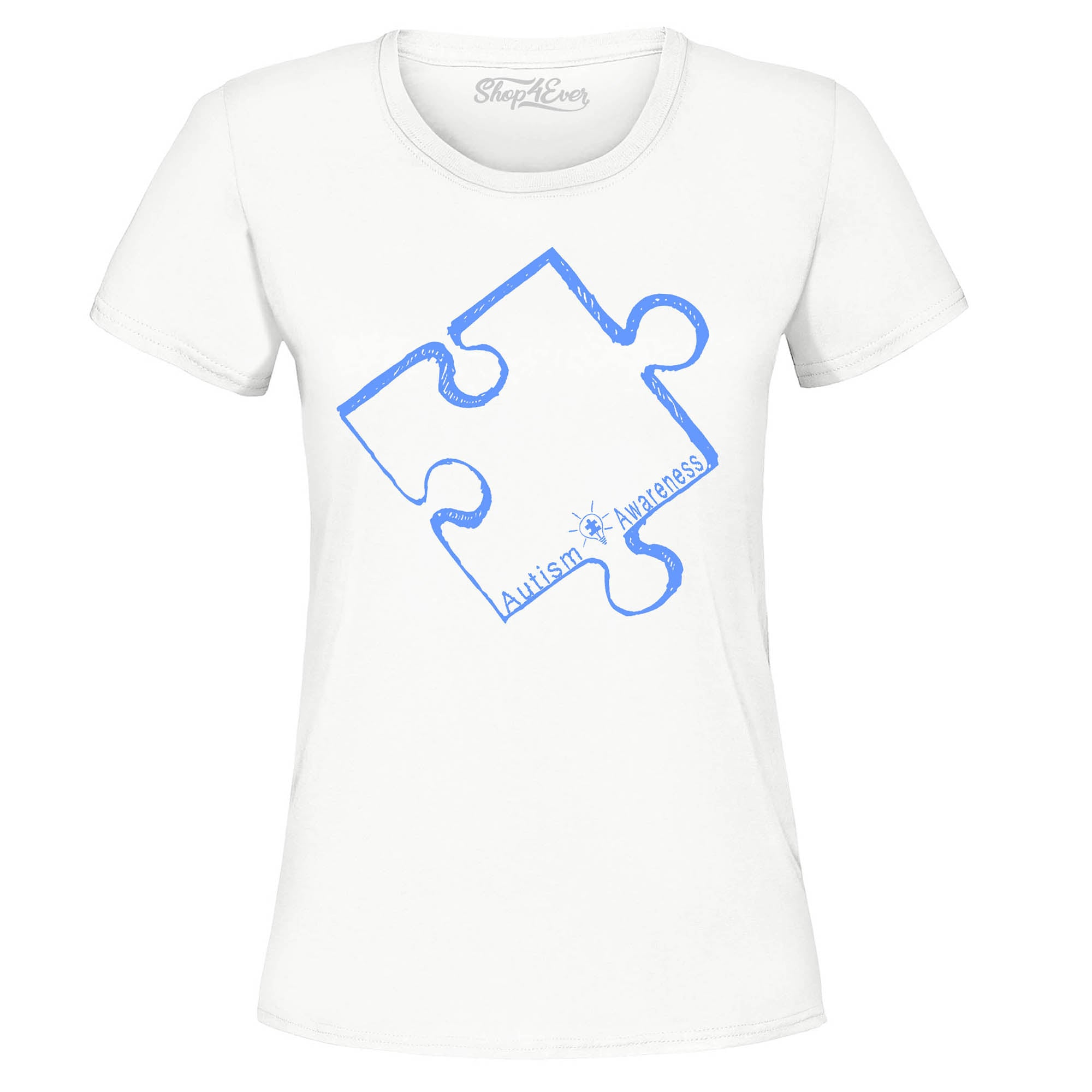 Blue Puzzle Piece Women's T-Shirt Autism Awareness Shirts