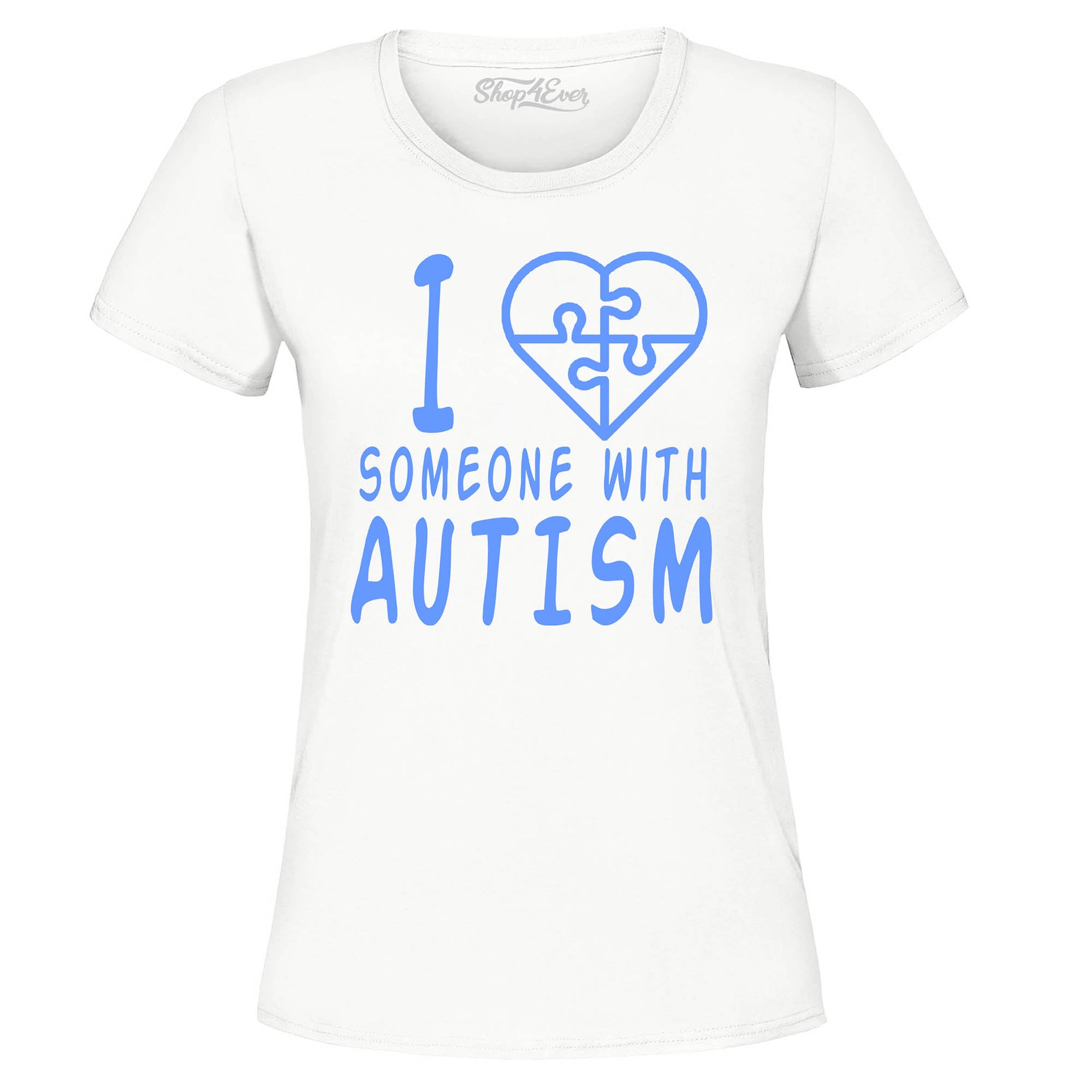 I Love Someone with Autism Blue Women's T-Shirt Autism Awareness Shirts