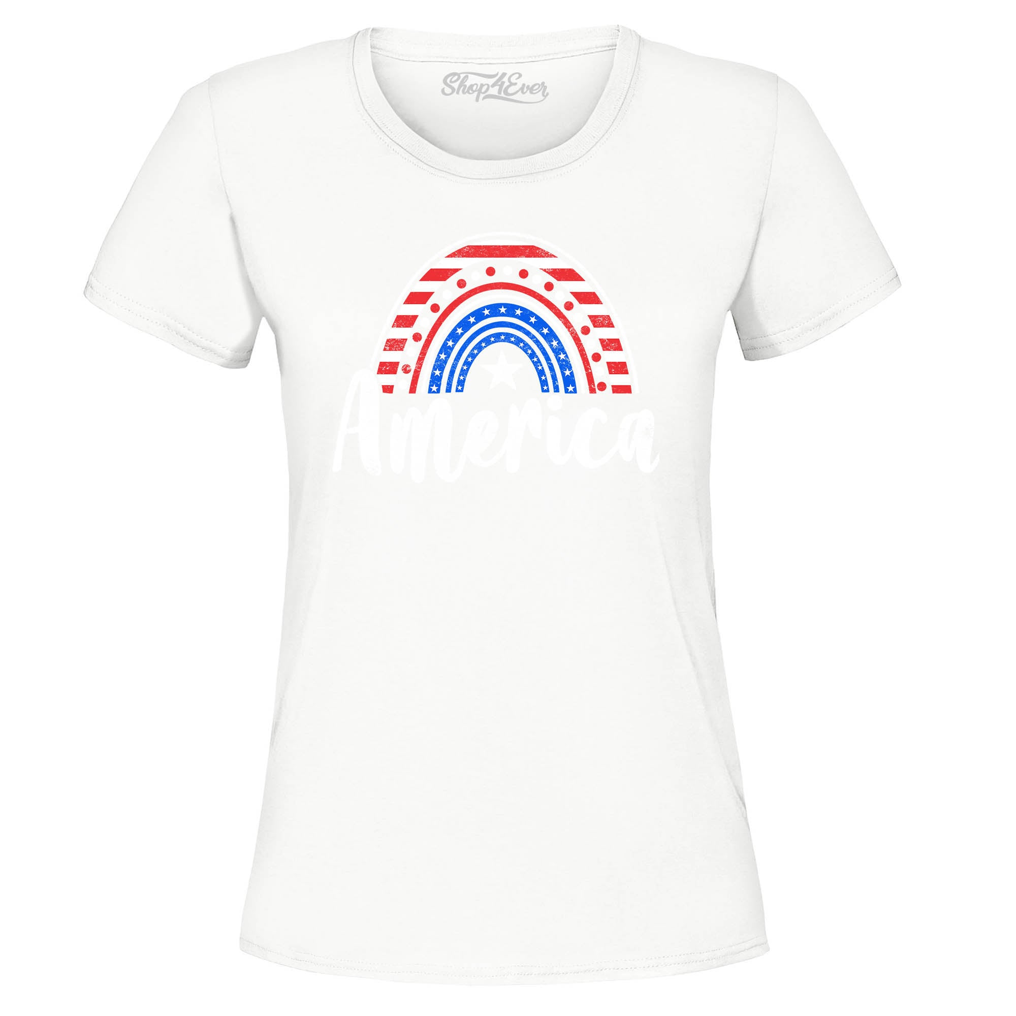 America Patriotic Rainbow 4th of July Women's T-Shirt