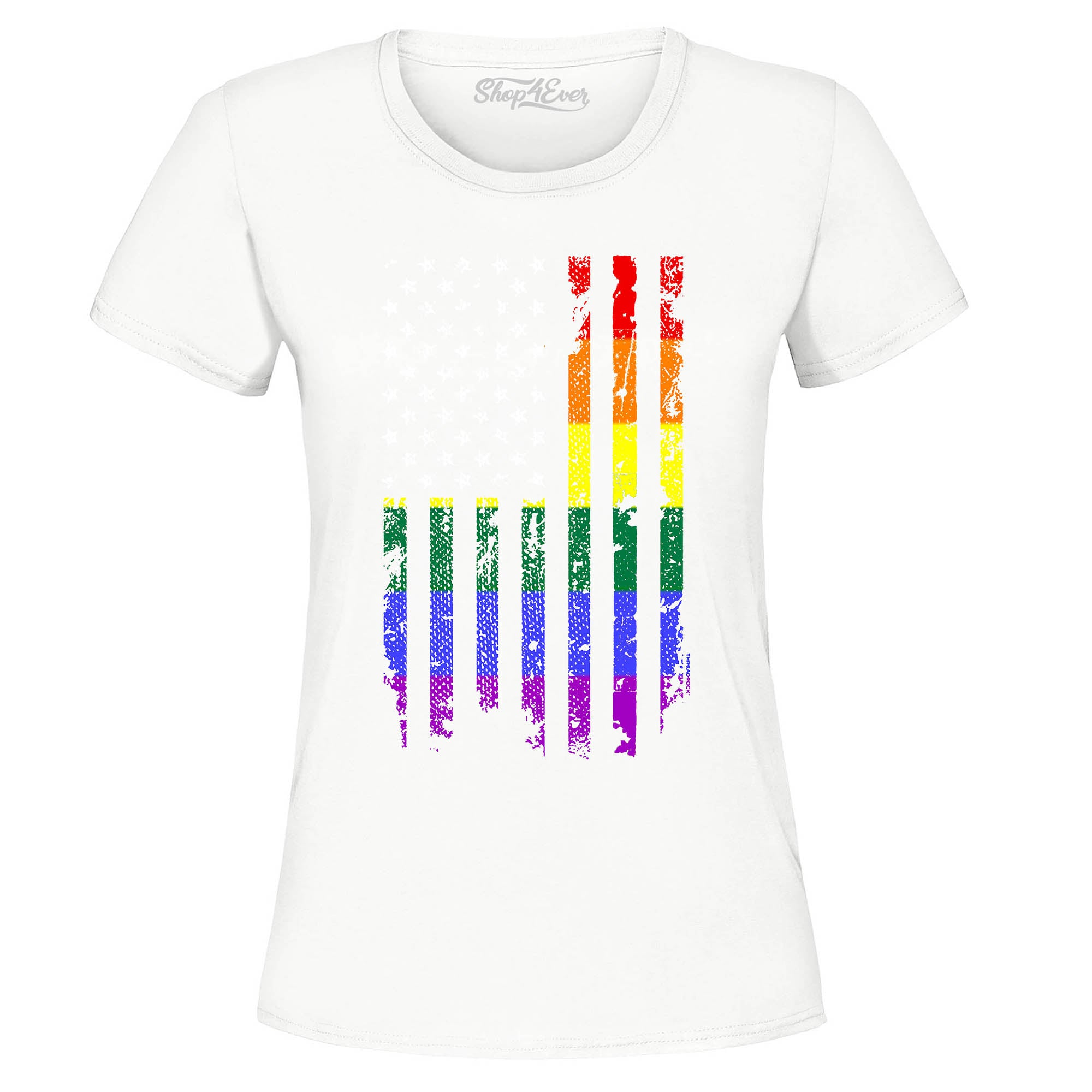 Distressed Rainbow Flag Women's T-Shirt Gay Pride Shirts