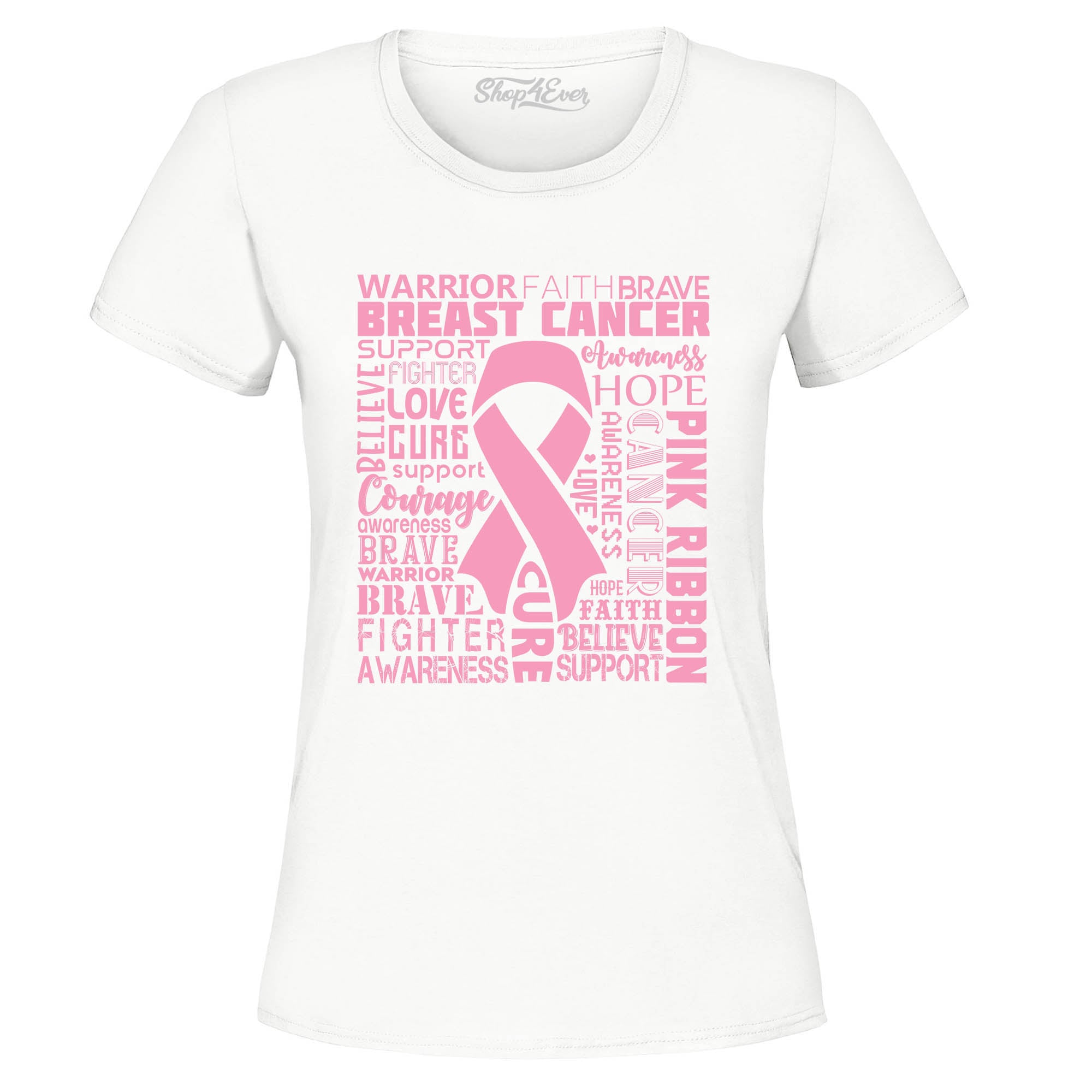 Breast Cancer Awareness Pink Ribbon Word Cloud Women's T-Shirt