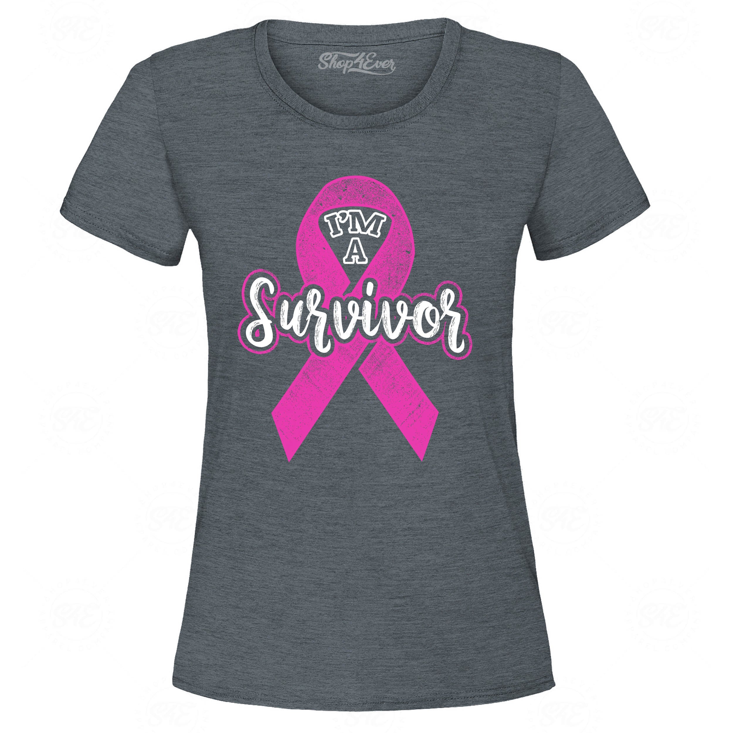 I'm A Survivor Breast Cancer Awareness Women's T-Shirt Pink Ribbon Tee