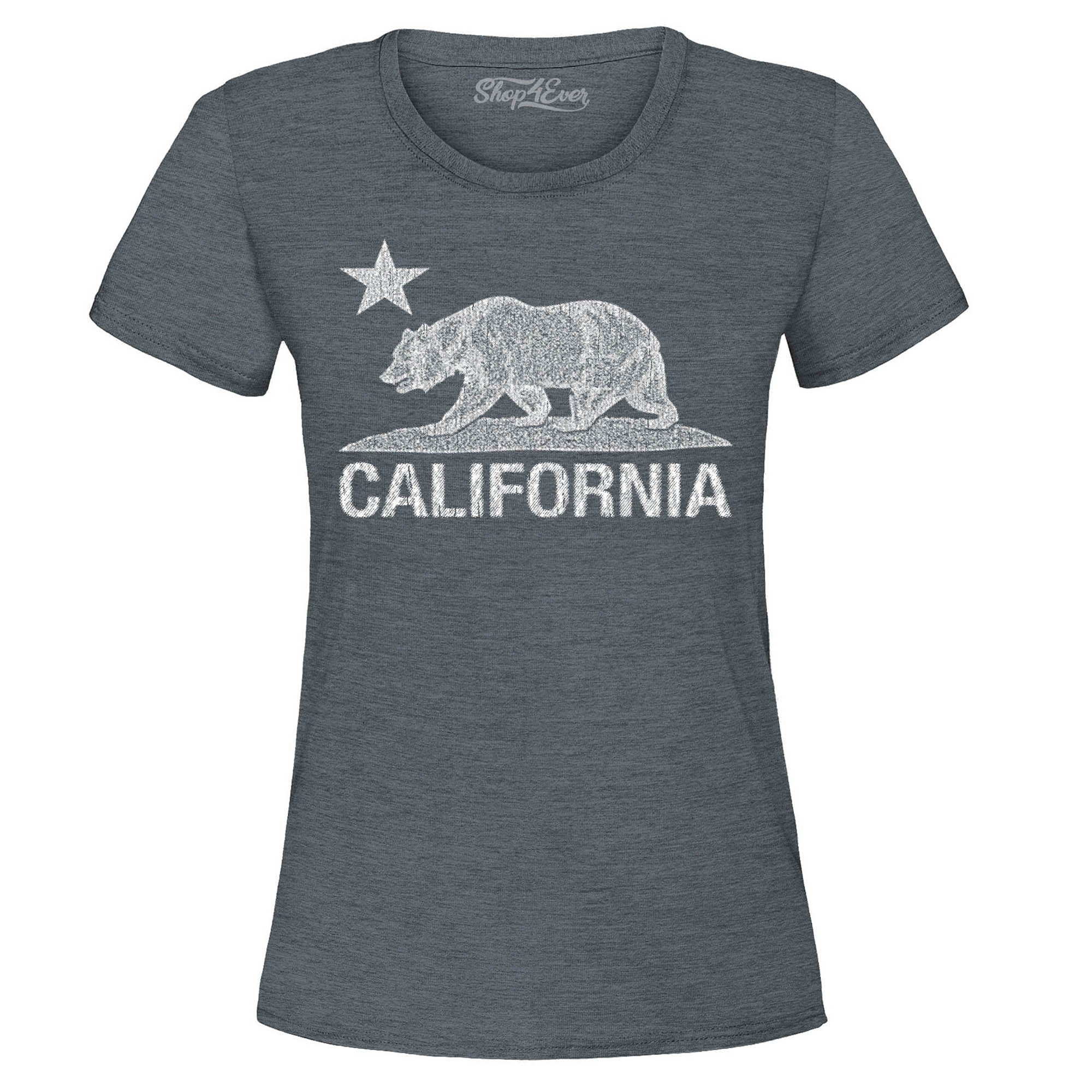 California Distressed White Bear Women's T-Shirt Cali Shirts