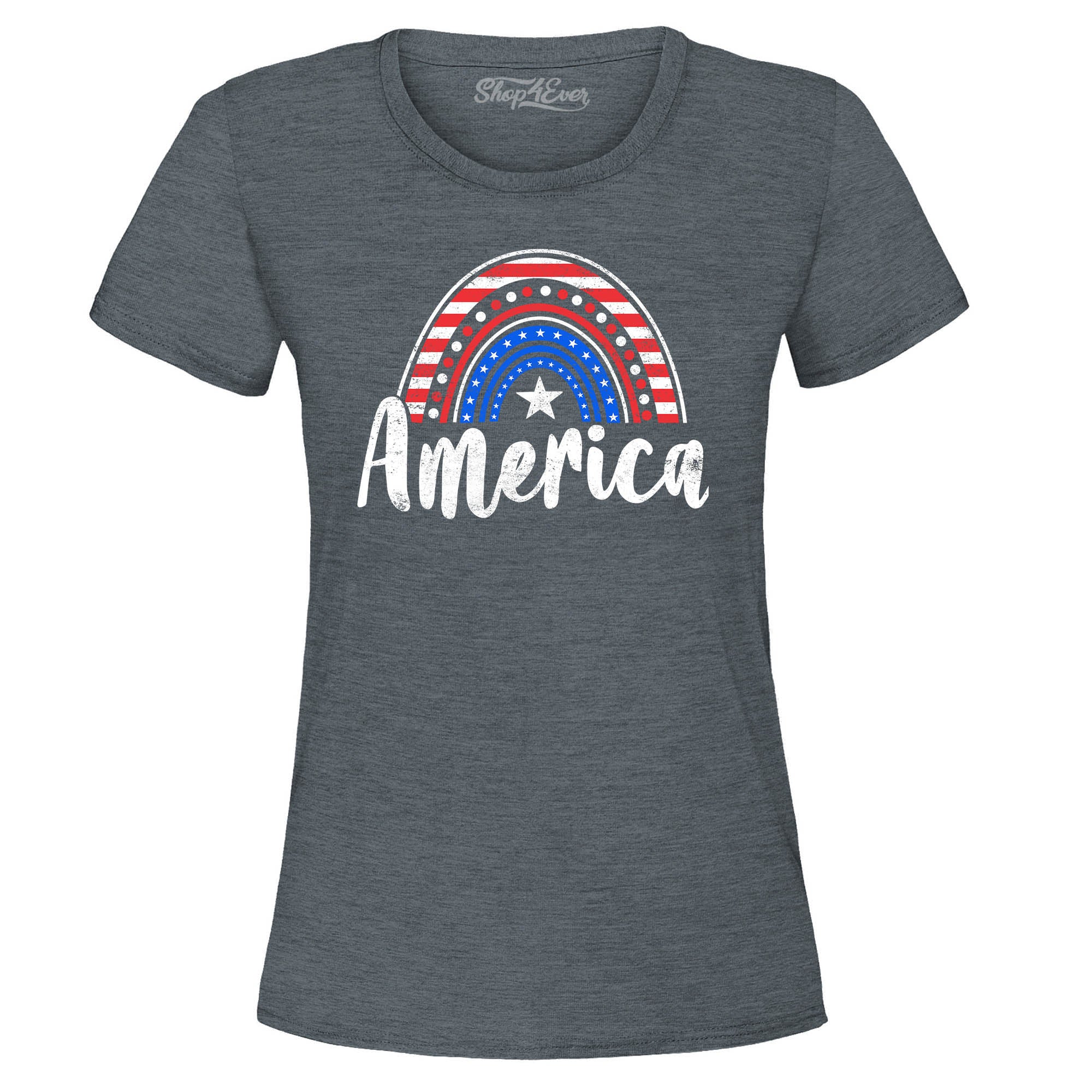America Patriotic Rainbow 4th of July Women's T-Shirt