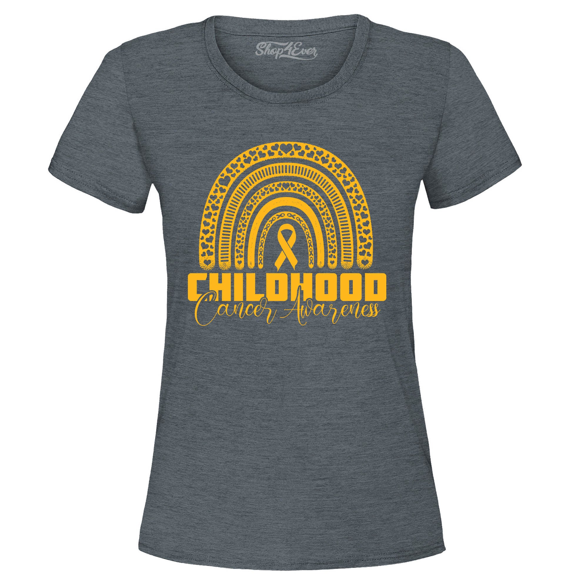 Childhood Cancer Awareness Gold Rainbow Women's T-Shirt
