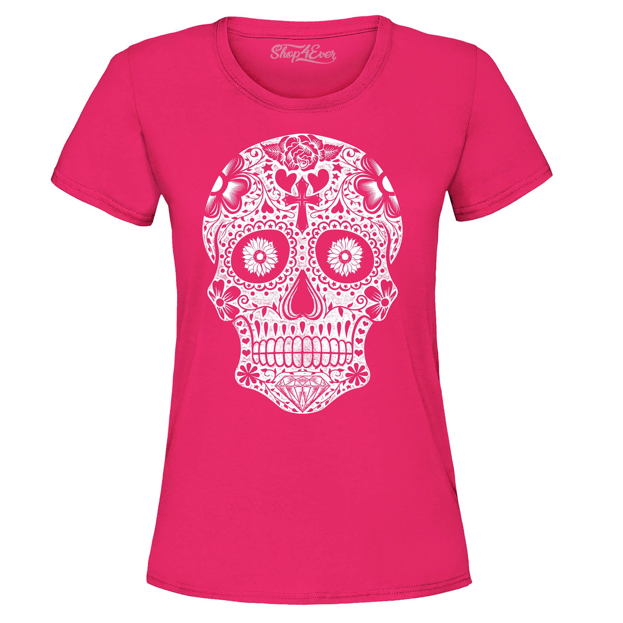 Day of The Dead White Skull Women's T-Shirt