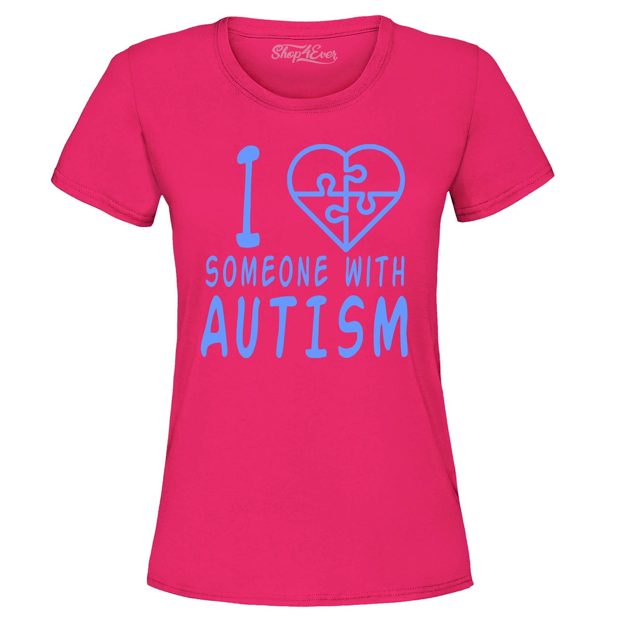 I Love Someone with Autism Blue Women's T-Shirt Autism Awareness Shirts