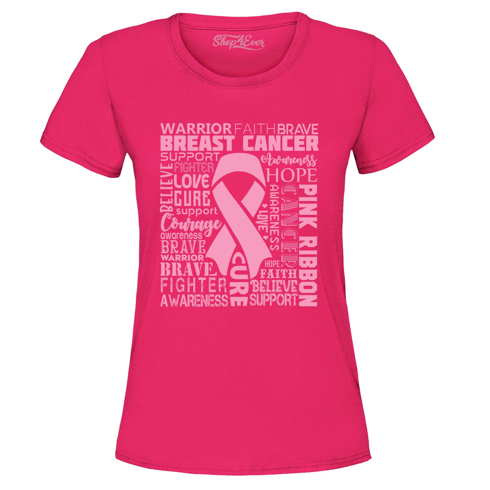 Breast Cancer Awareness Pink Ribbon Word Cloud Women's T-Shirt