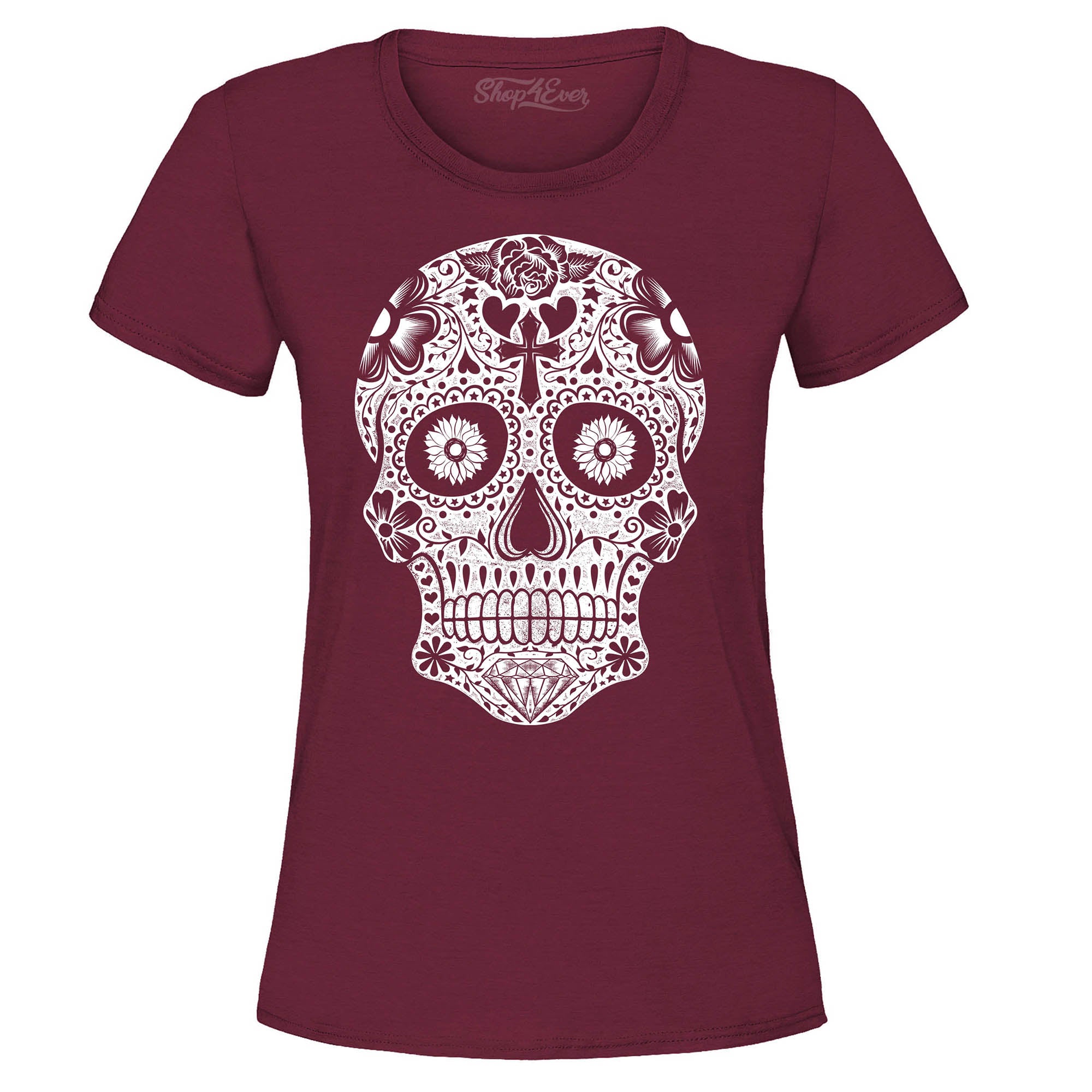 Day of The Dead White Skull Women's T-Shirt
