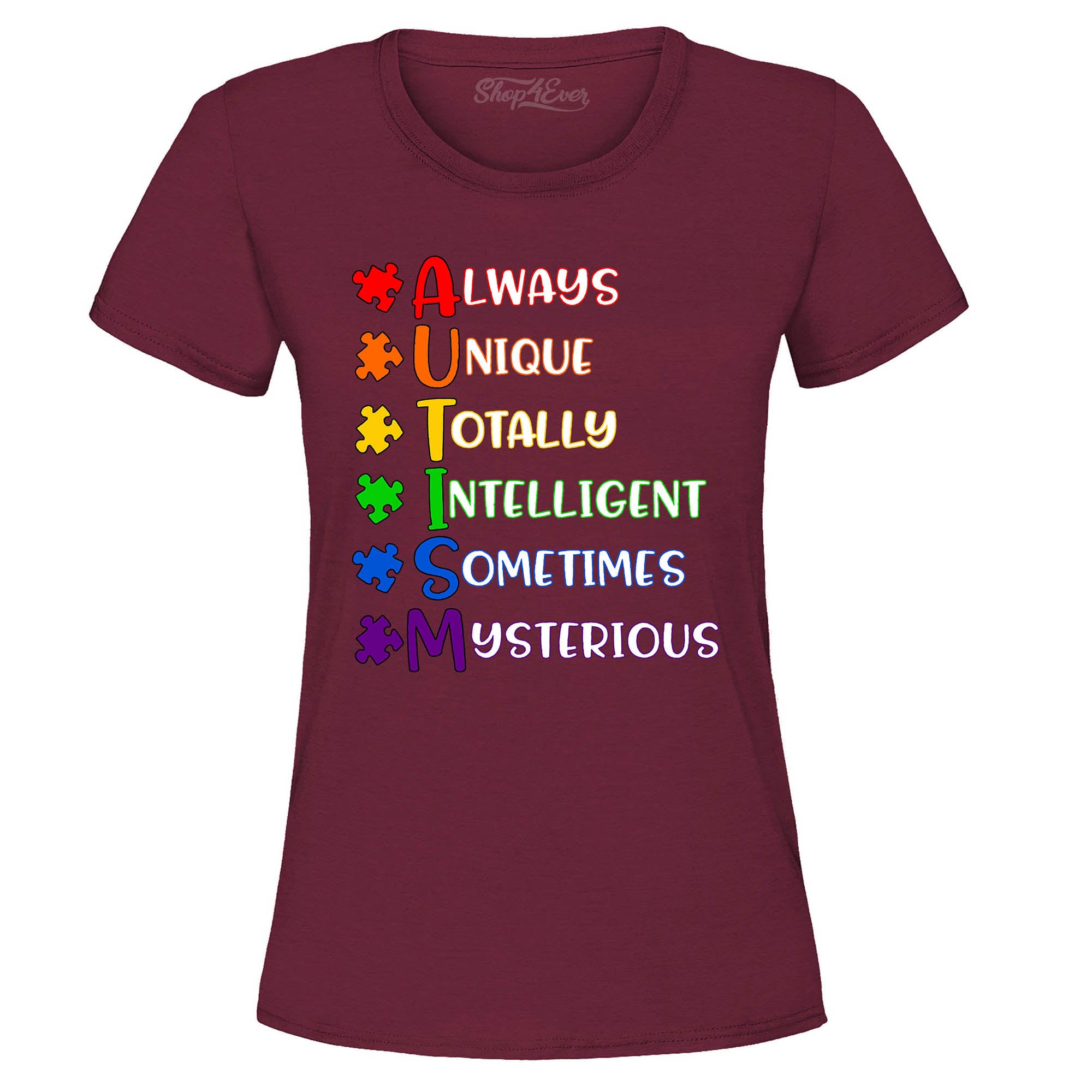 Always Unique Women's T-Shirt Autism Awareness Shirts