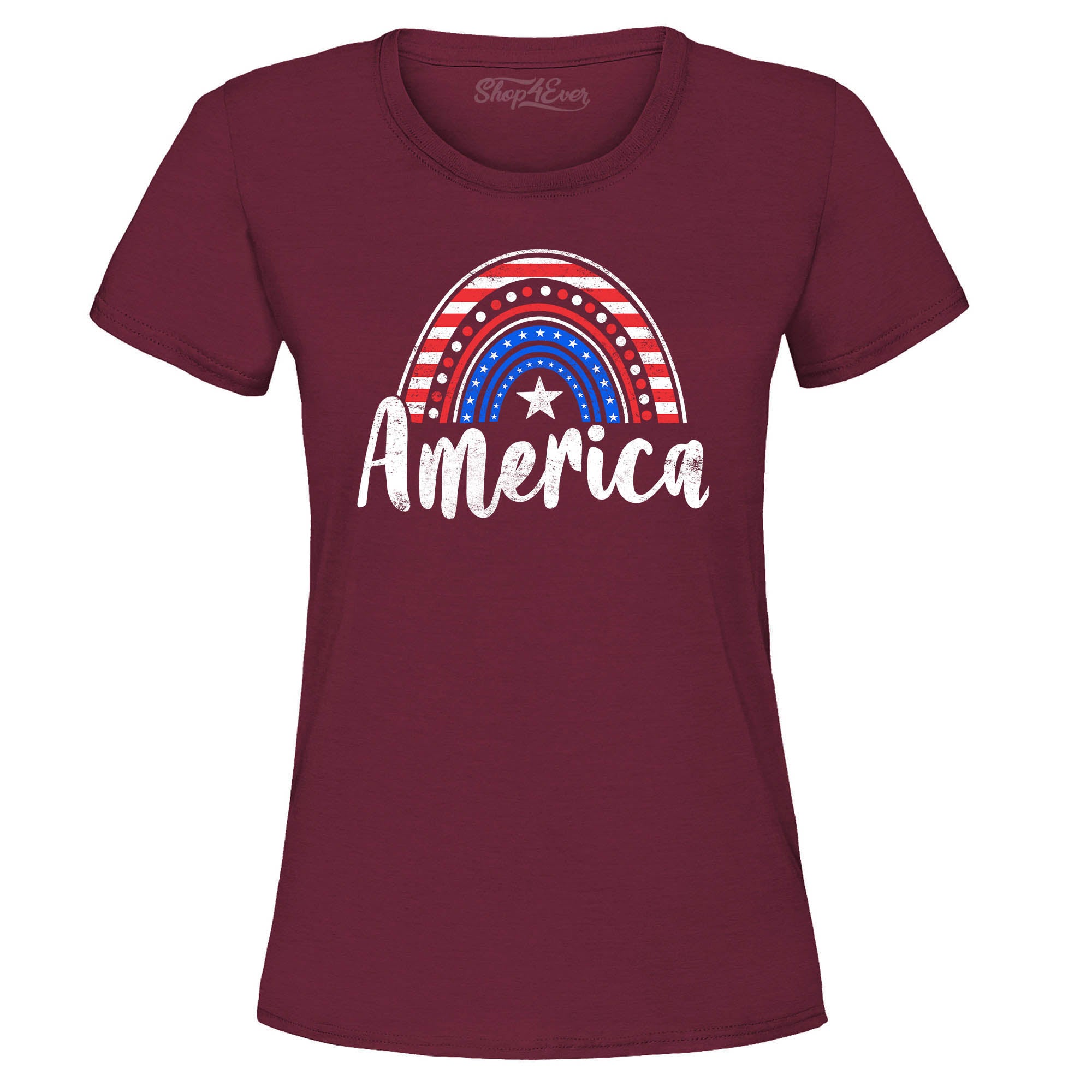 America Patriotic Rainbow 4th of July Women's T-Shirt