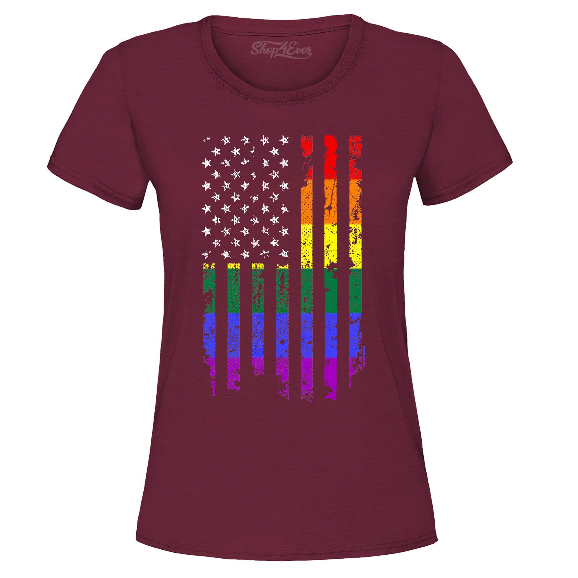 Distressed Rainbow Flag Women's T-Shirt Gay Pride Shirts