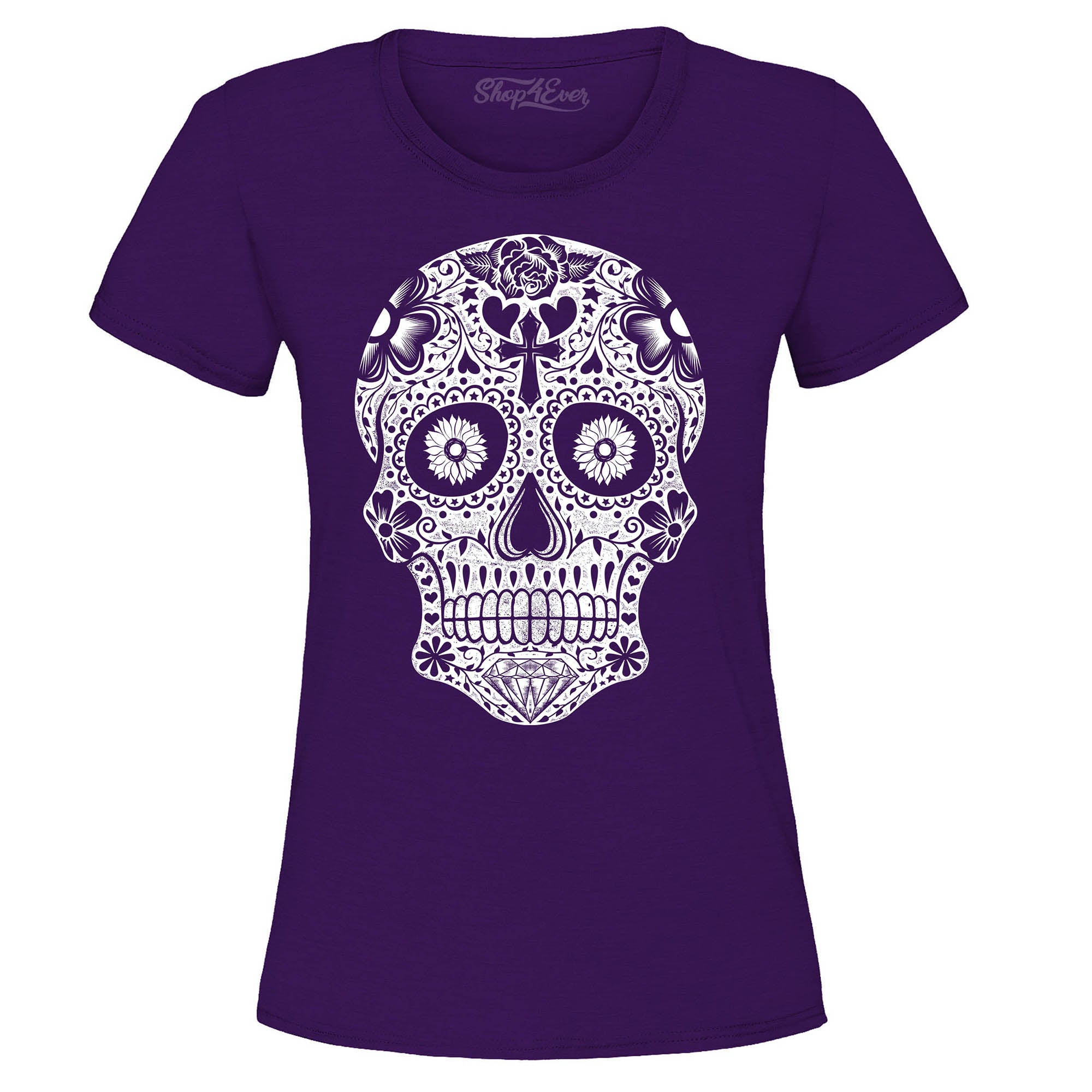 Day of The Dead White Skull Women's T-Shirt