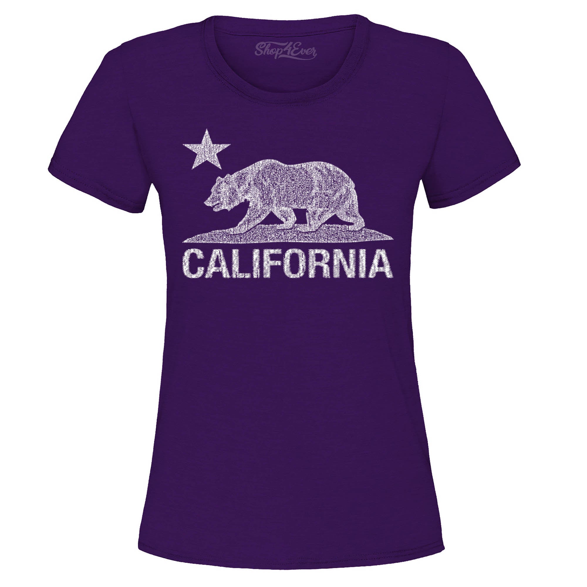 California Distressed White Bear Women's T-Shirt Cali Shirts