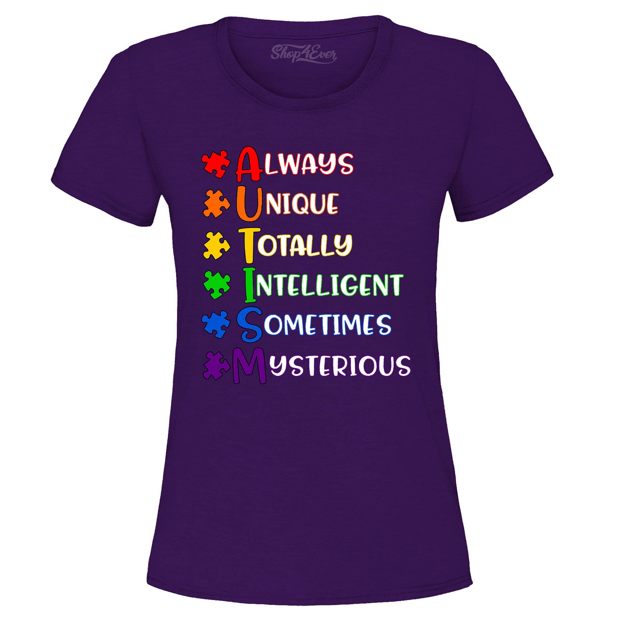 Always Unique Women's T-Shirt Autism Awareness Shirts
