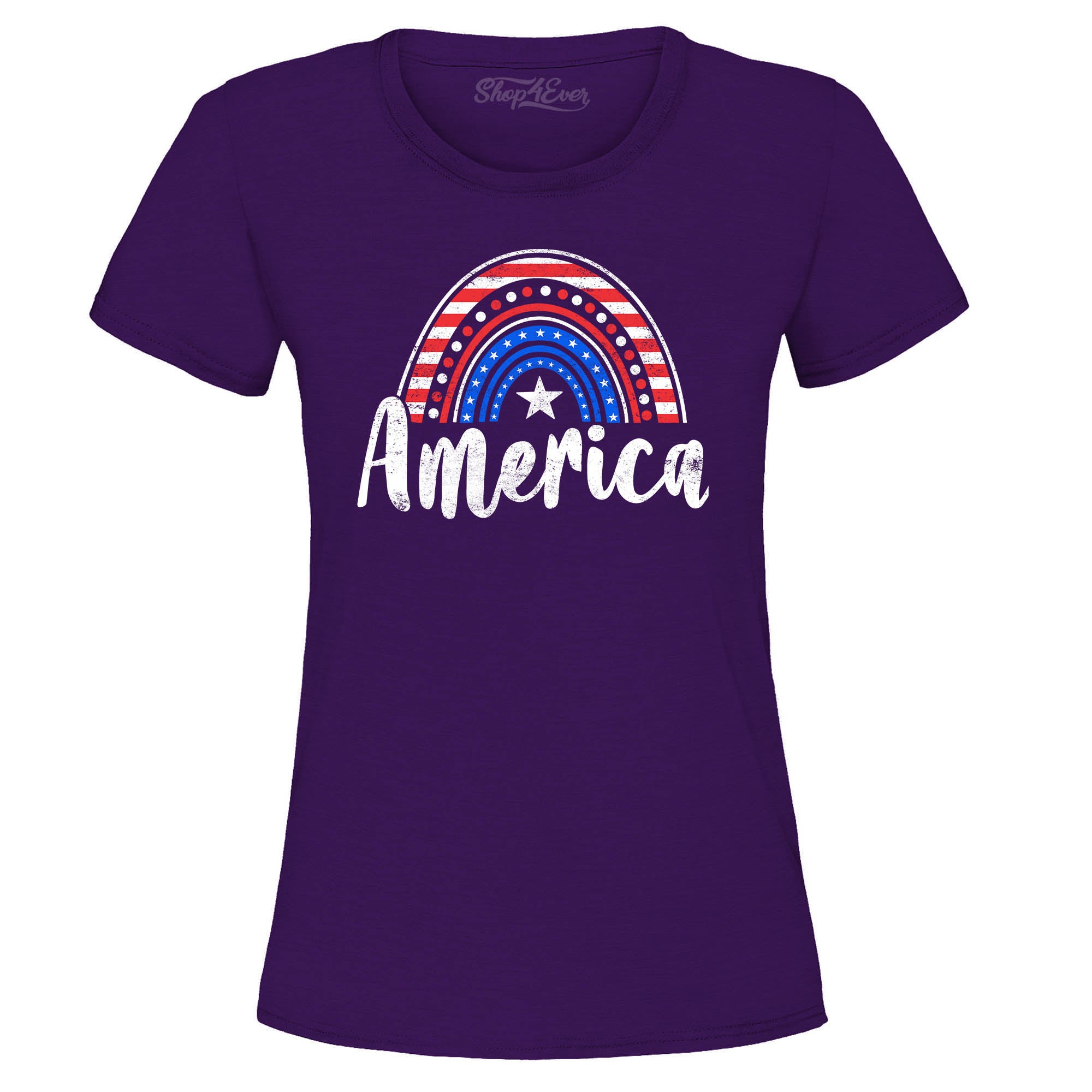 America Patriotic Rainbow 4th of July Women's T-Shirt