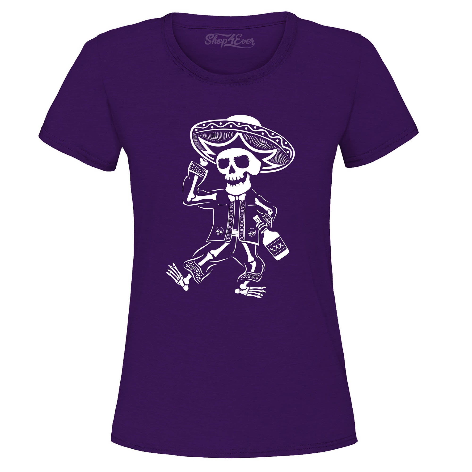Drunk Mariachi Skeleton Day of The Dead Women's T-Shirt