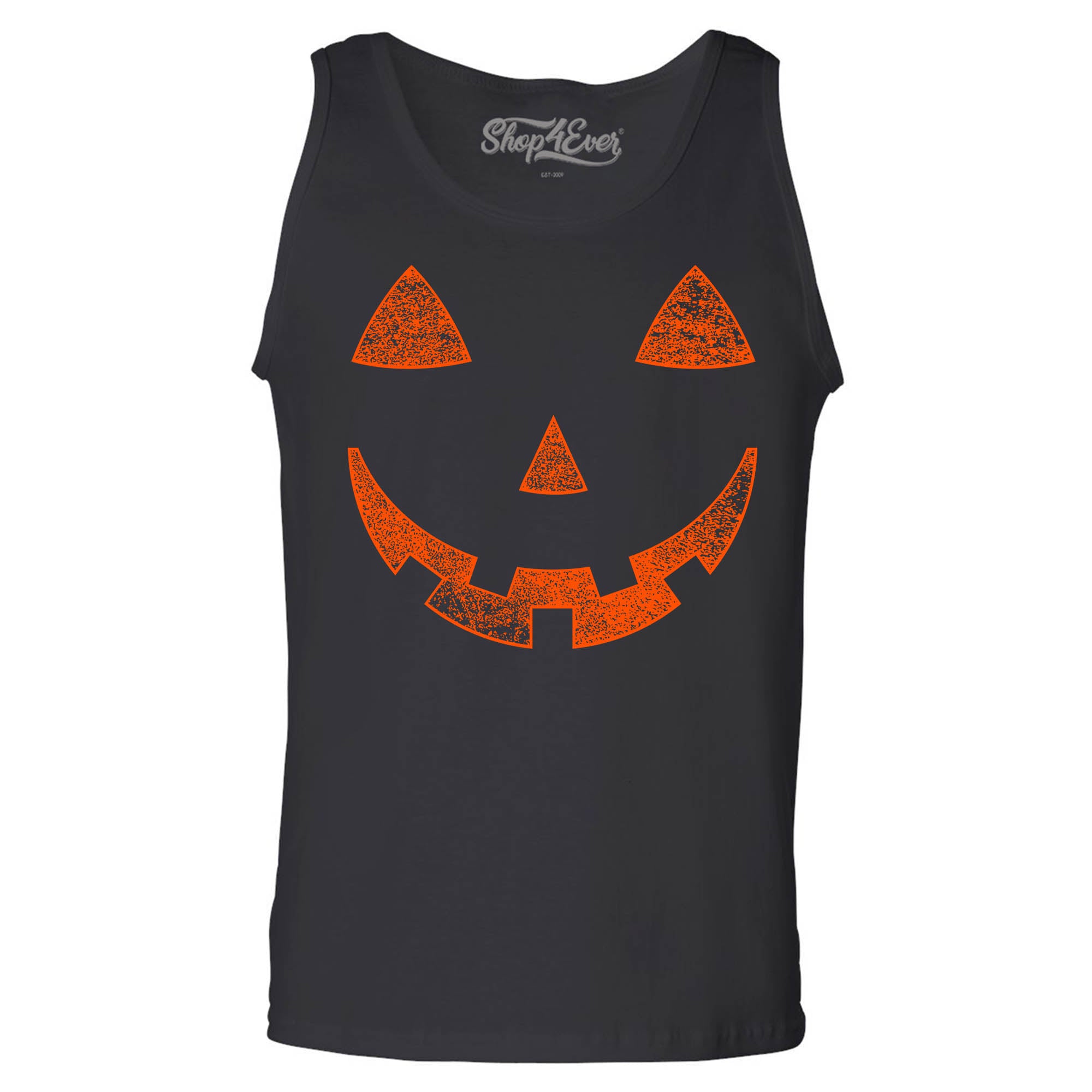 Orange Jack O' Lantern Pumpkin Face Men's Tank Top