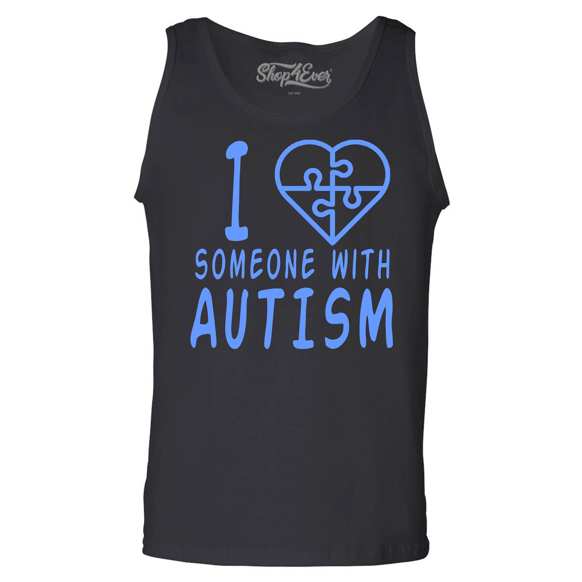 I Love Someone with Autism Blue Men's Tank Top Autism Awareness Tank Tops
