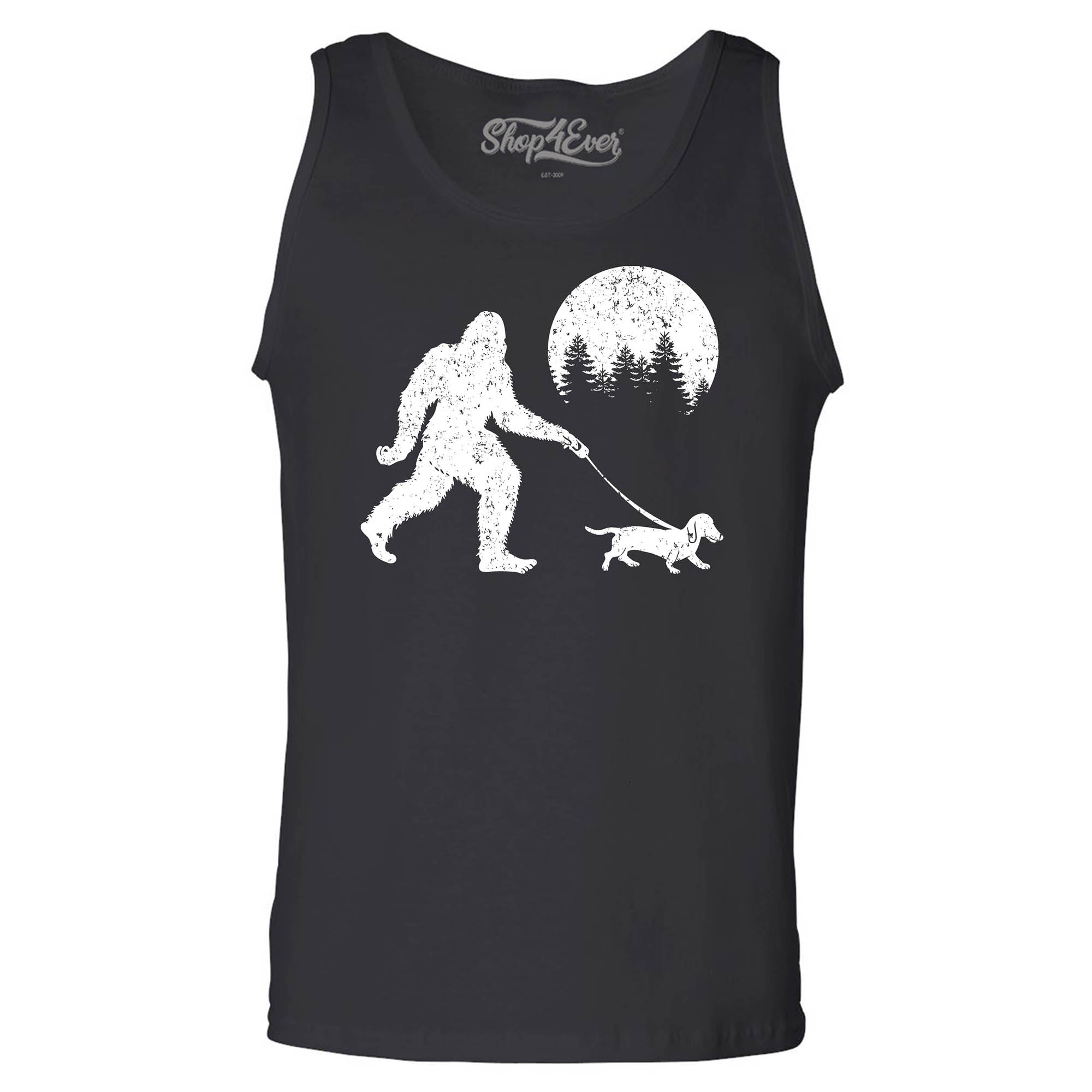 Bigfoot Walking Wiener Dog Funny Sasquatch Dachshund Men's Tank Top