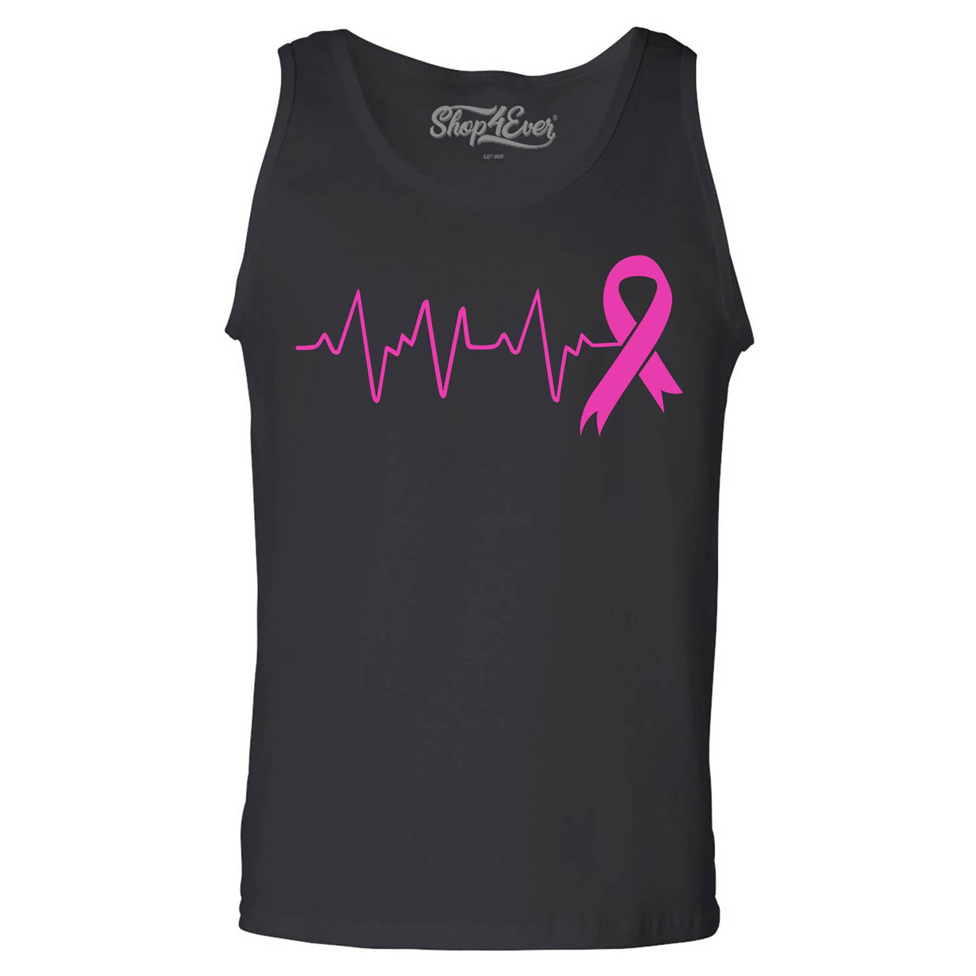 Heartbeat Pink Ribbon Breast Cancer Awareness Men's Tank Top