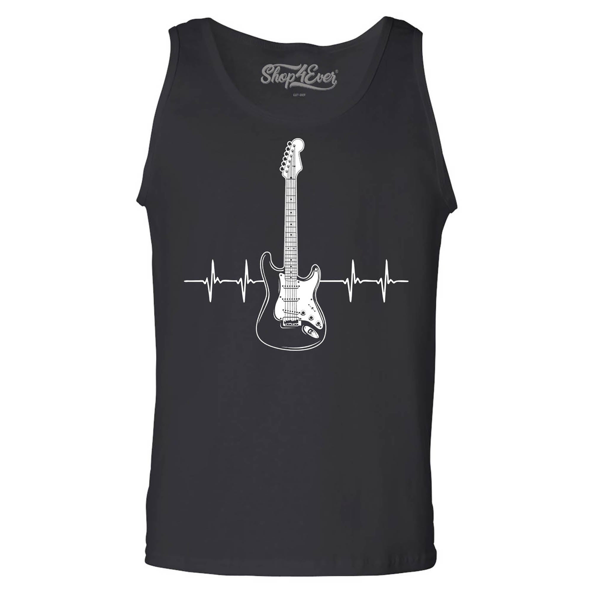Electric Guitar Heartbeat Musician Men's Tank Top