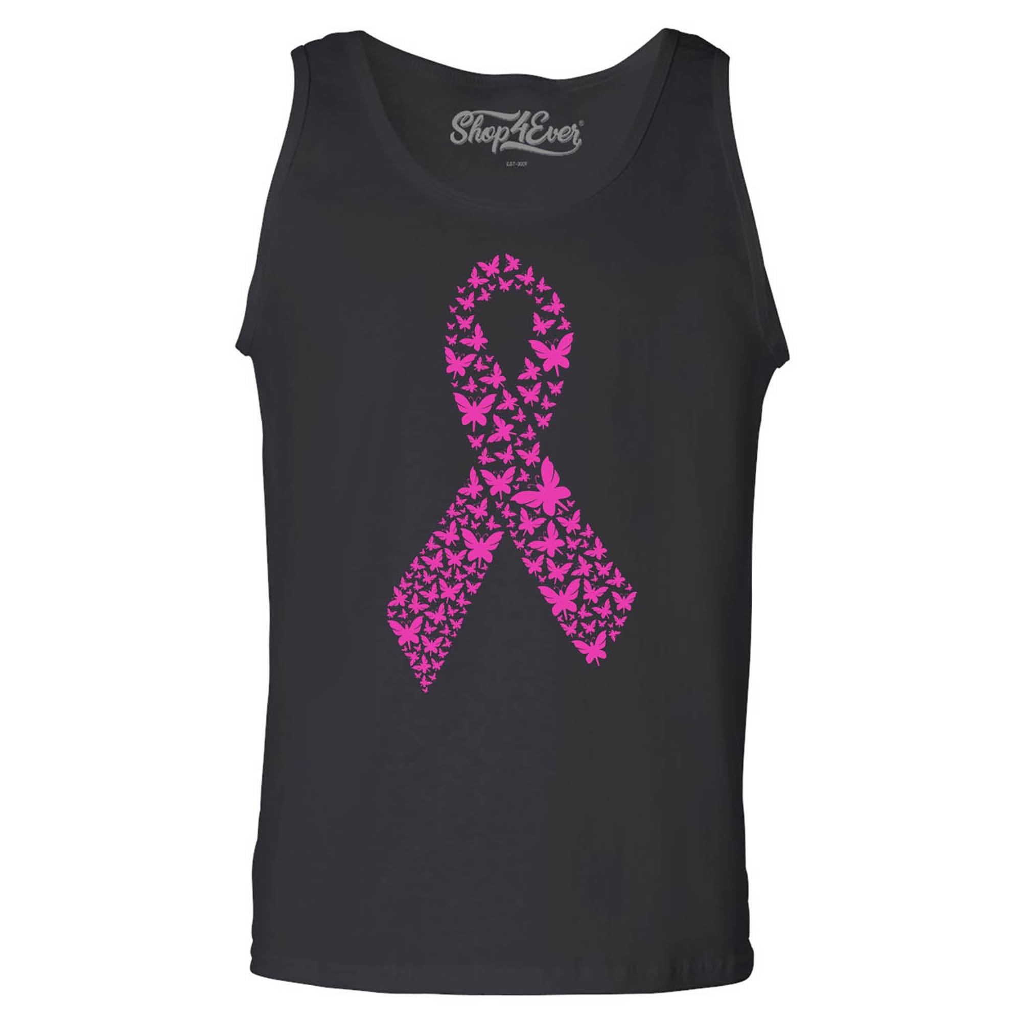 Pink Butterfly Ribbon Breast Cancer Awareness Men's Tank Top