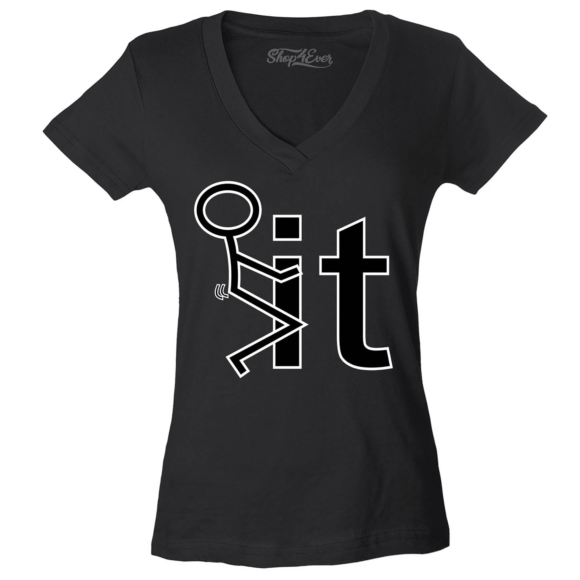 Screw It FCK It Women's V-Neck T-Shirt Slim FIT