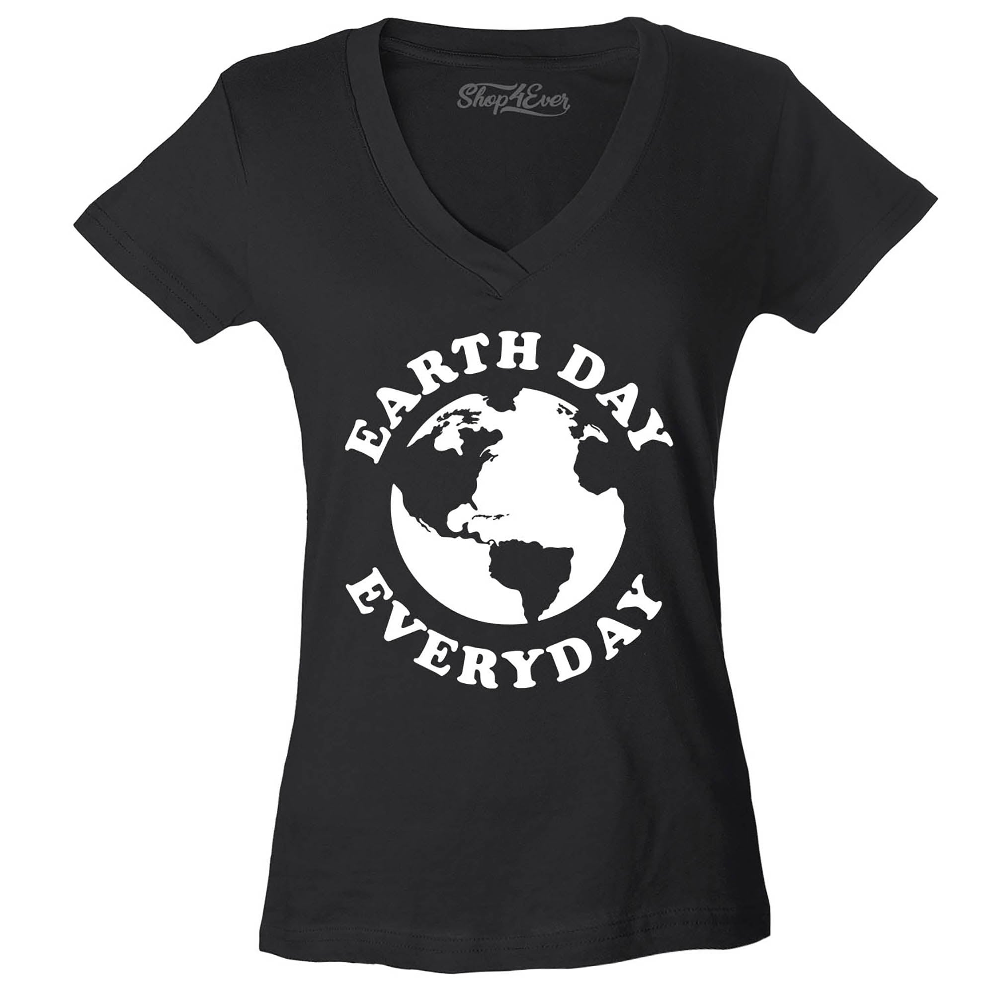 Earth Day Everyday Women's V-Neck T-Shirt Slim Fit