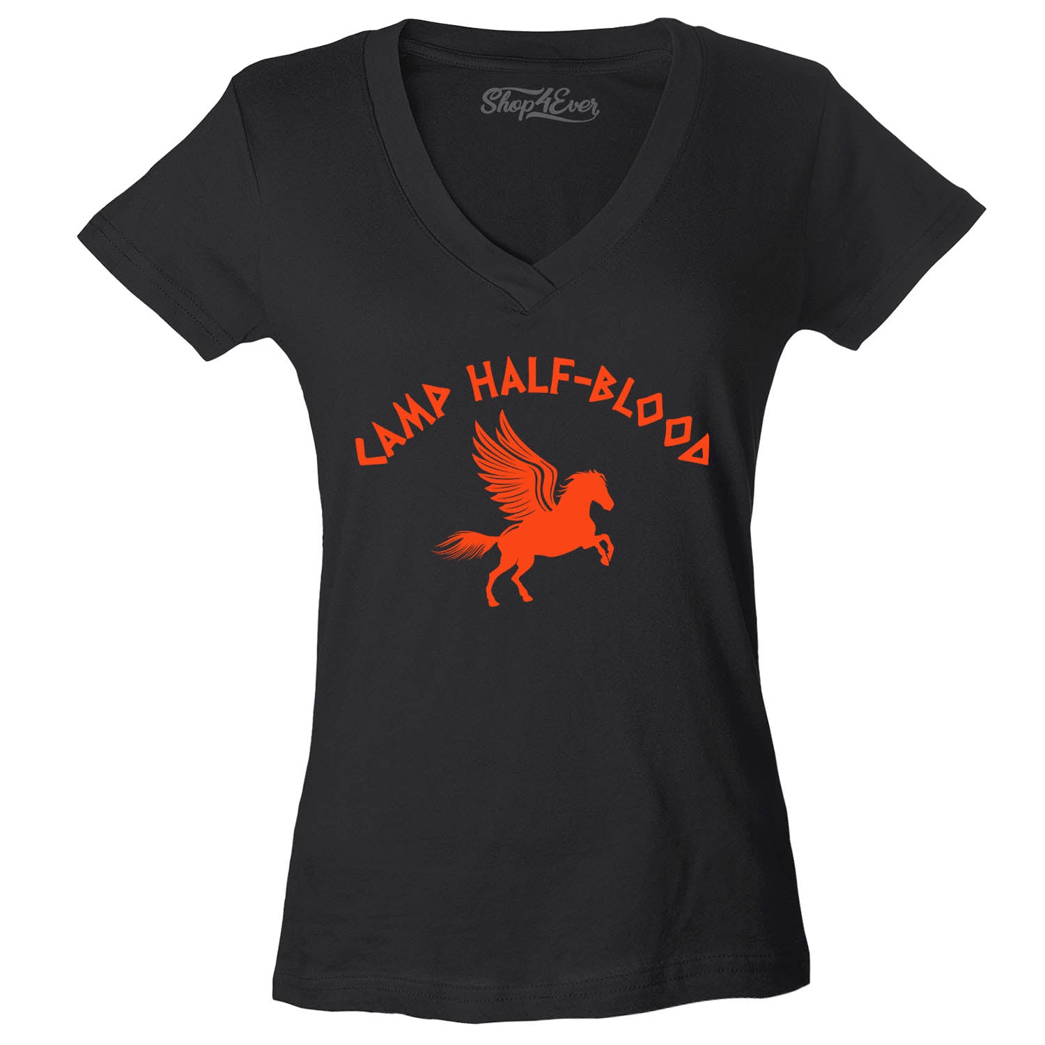 Camp Half Blood Orange Women's V-Neck T-Shirt Slim FIT