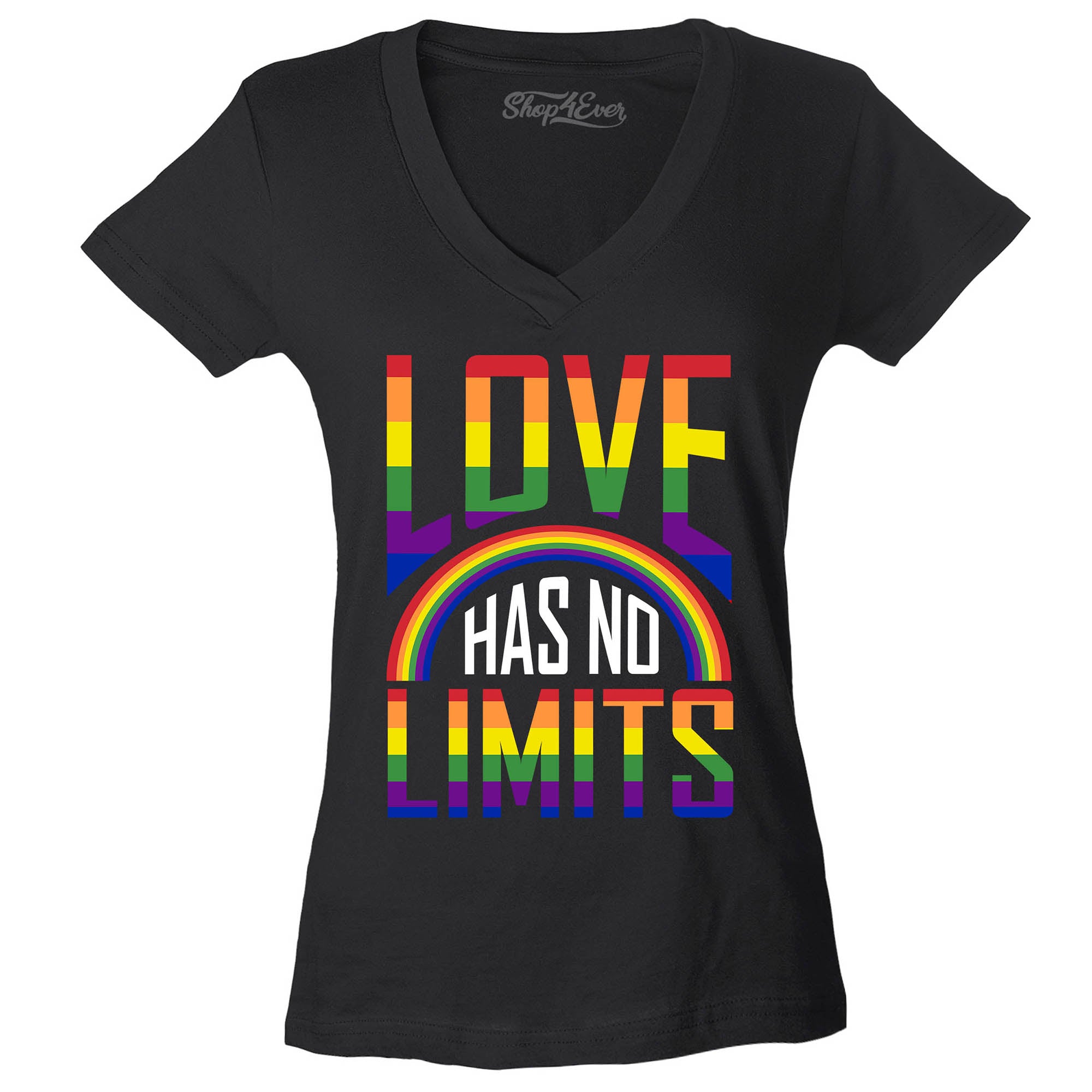 Love Has No Limits ~ Gay Pride Women's V-Neck T-Shirt Slim Fit